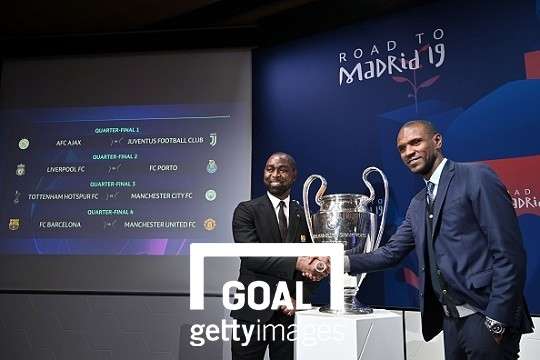 맨체스터 유나이티드 앰베서더 앤디 콜(좌)과 FC바르셀로나 앰베서더 에릭 아비달. 사진=게티이미지