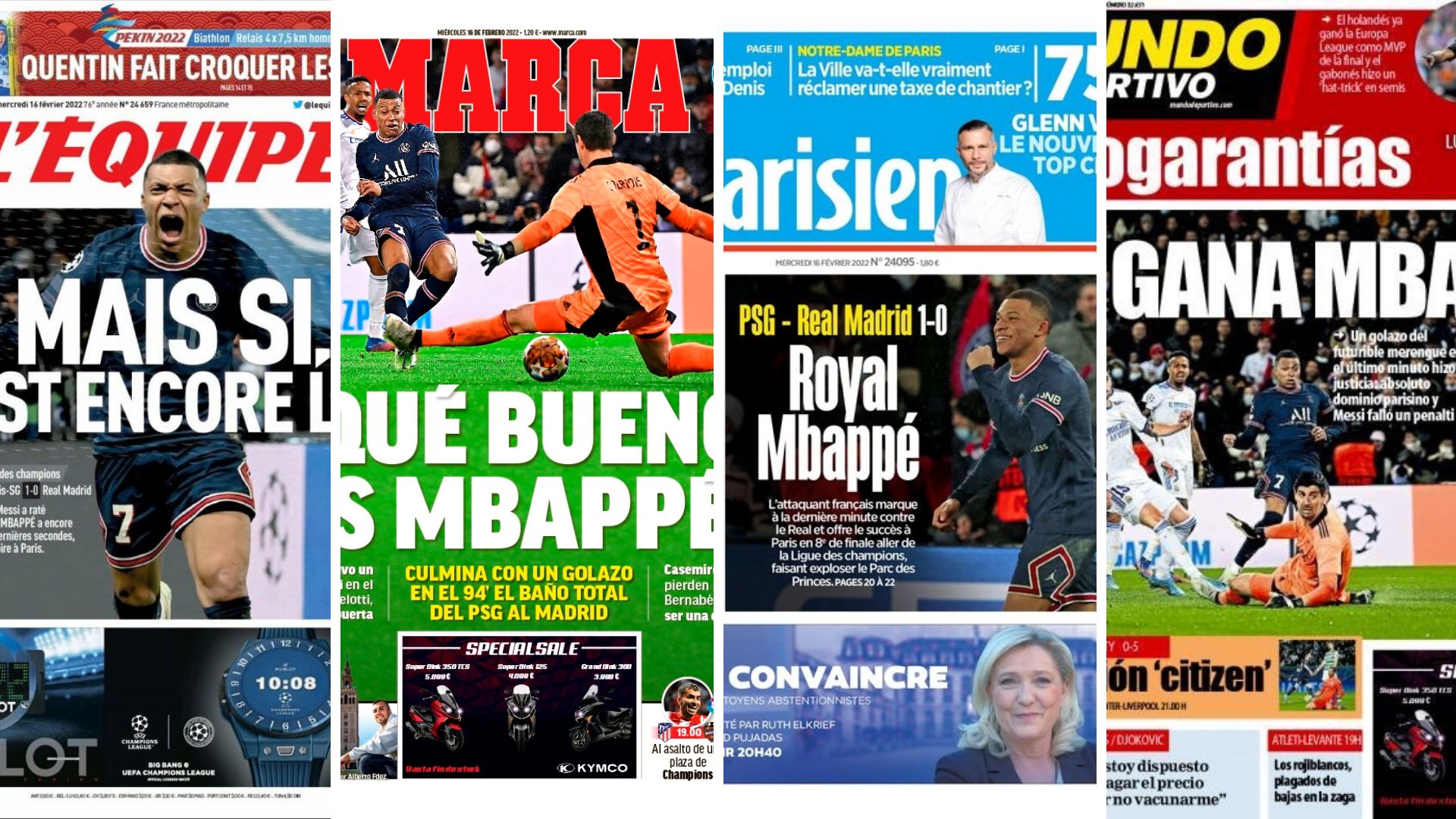 PSG-Real Madrid Mbappé revue de presse