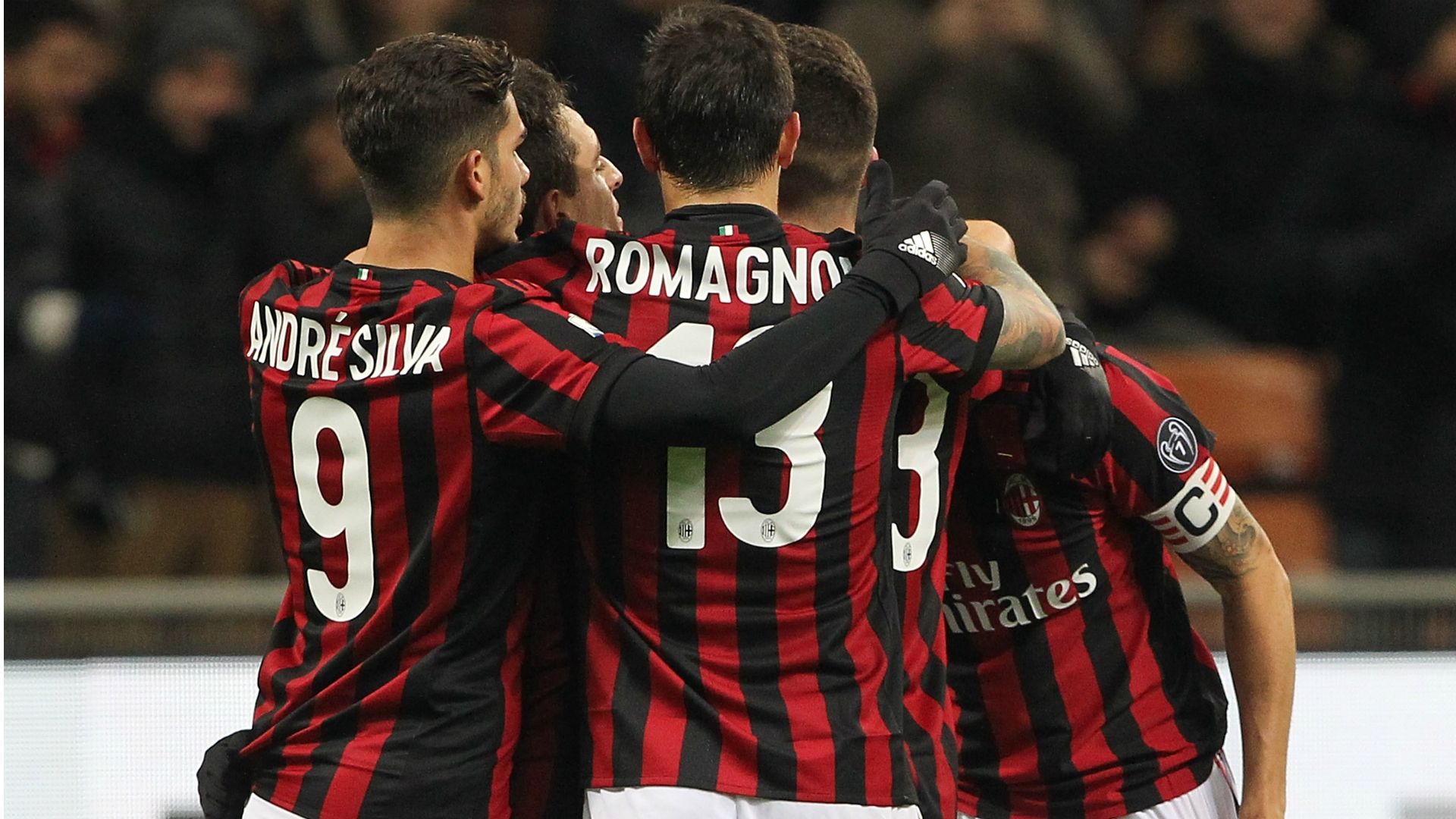 Milan celebrating Milan Verona Coppa Italia