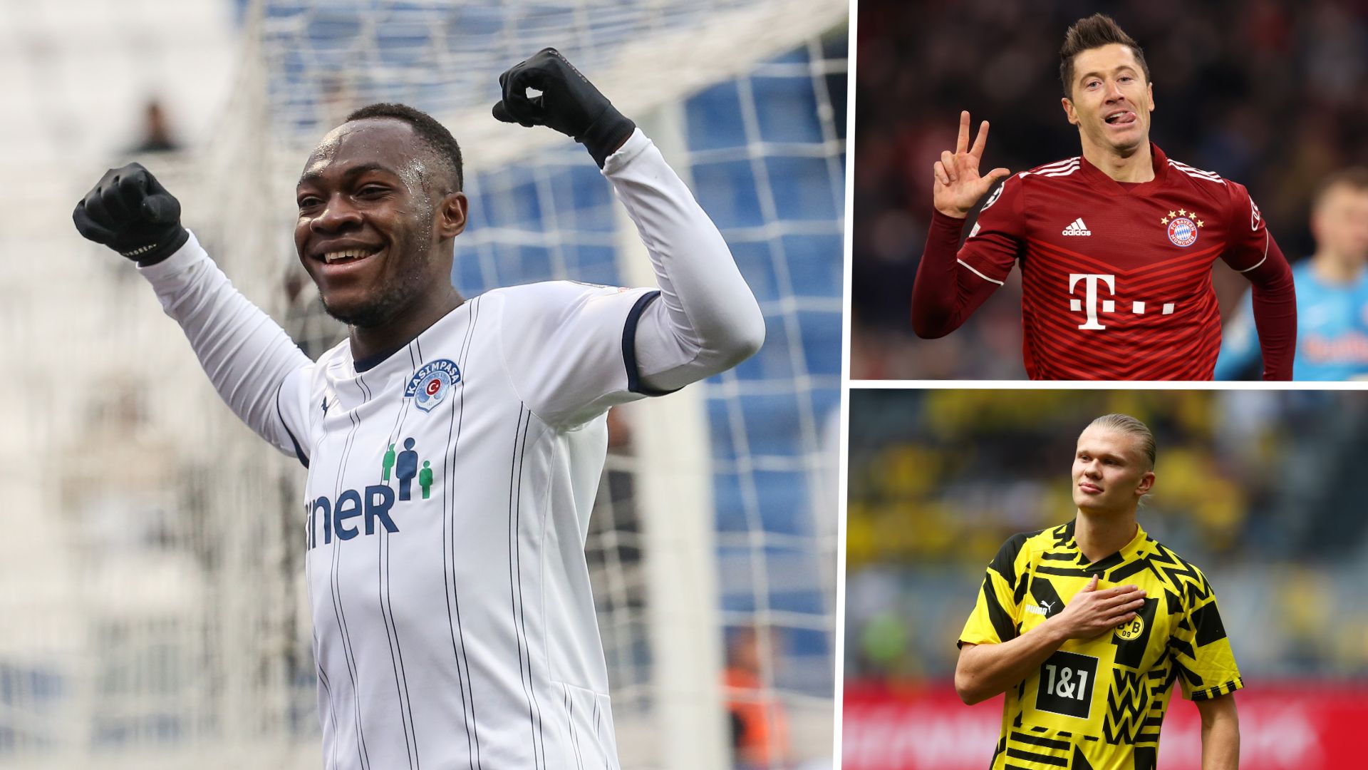 Jackson Muleka, Robert Lewandowski, Erling Haaland