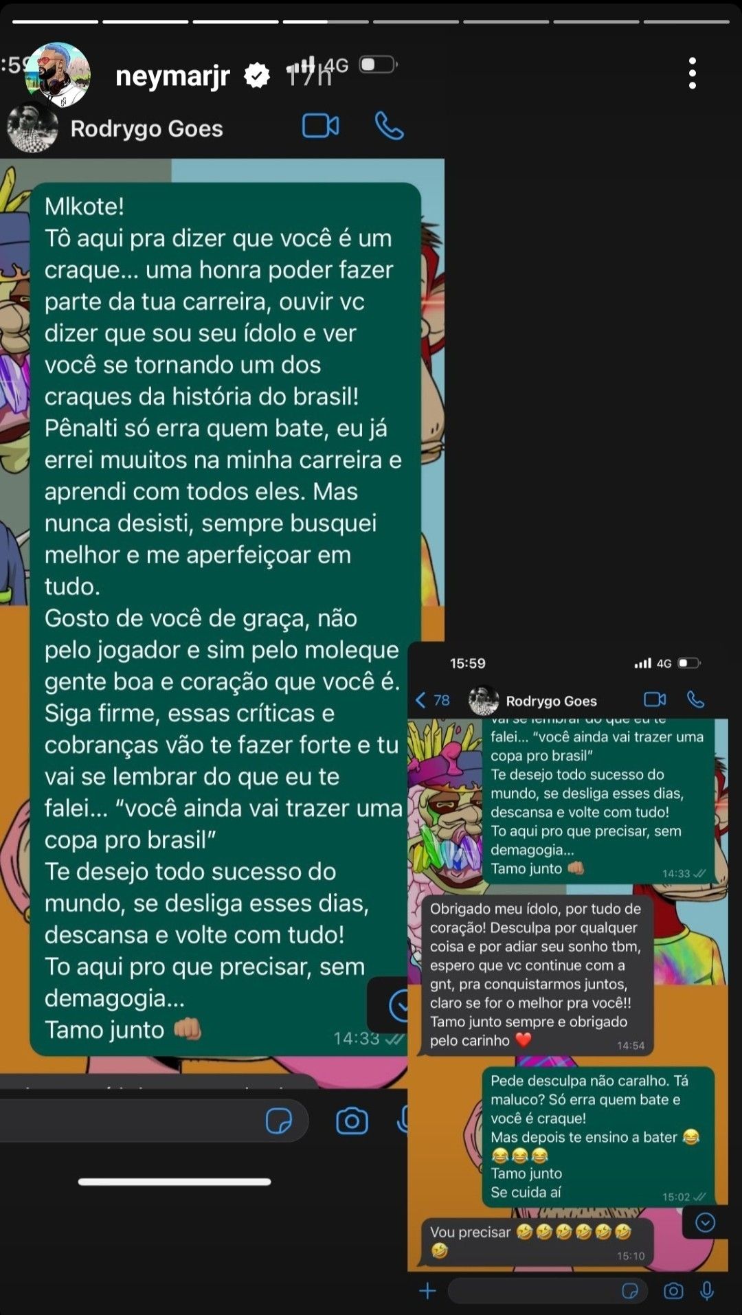Rodrygo Neymar Whatsapp messages