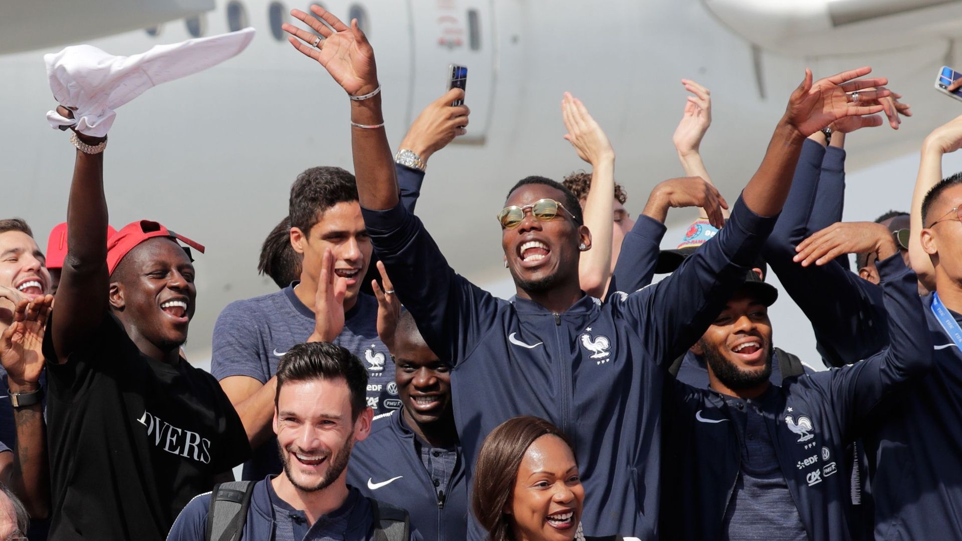 Pogba Mendy France 2018 World Cup Celebration