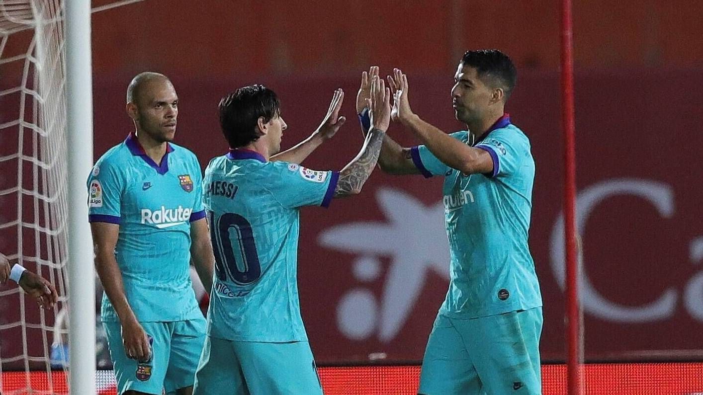 GERMANY ONLY Luis Suarez Lionel Messi Barcelona