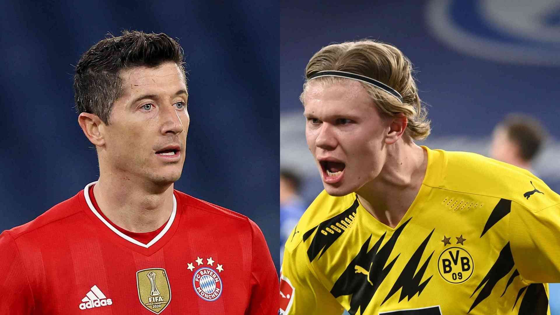 Lewandowski Bayern Haaland Dortmund 2020-21