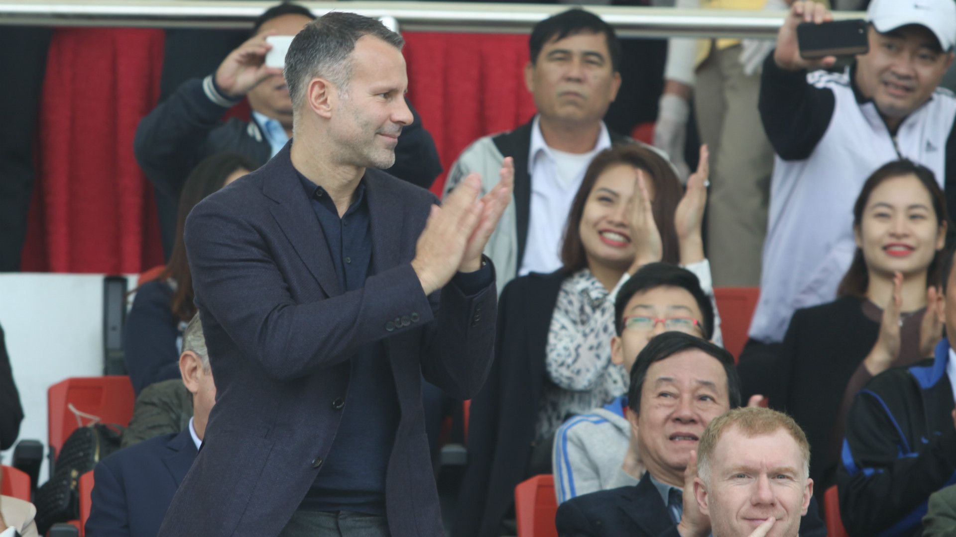 Ryan Giggs Paul Scholes at the PVF Academy
