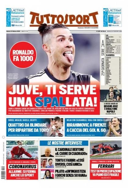 22 February Tuttosport
