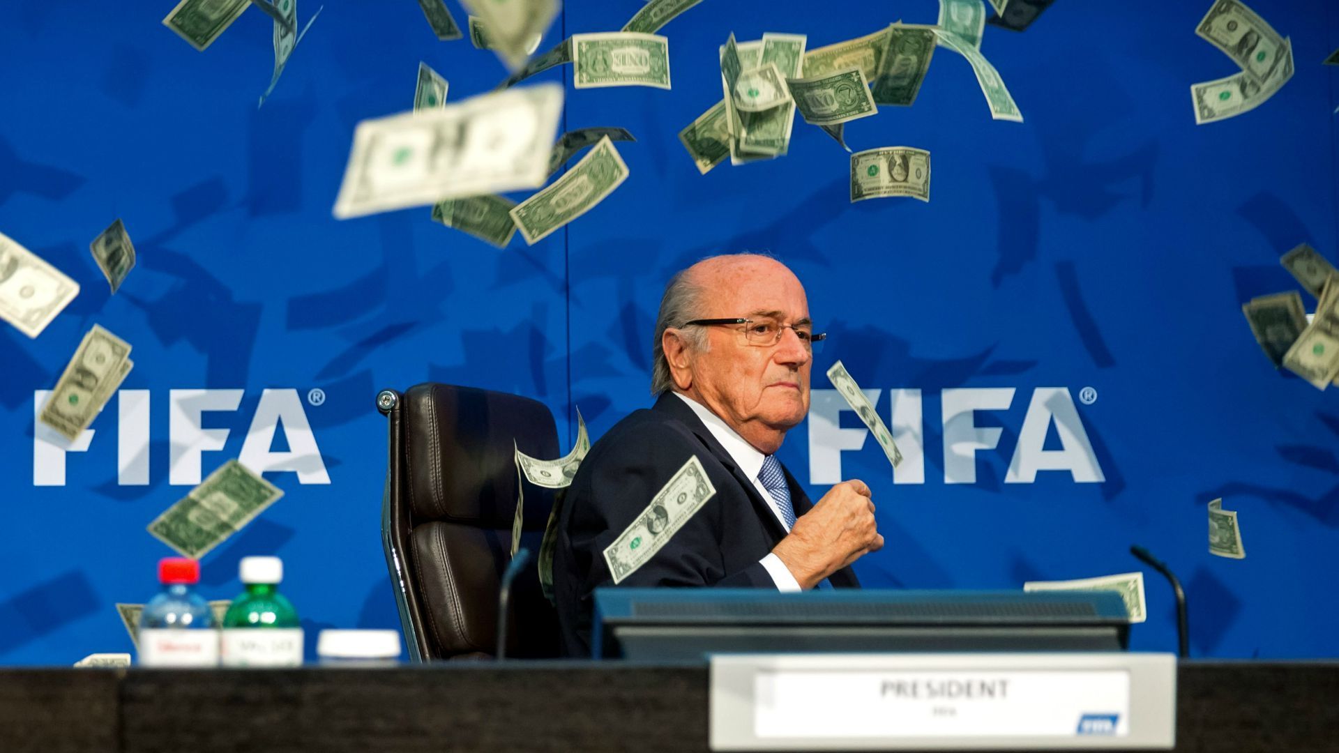 Sepp Blatter money thrown at Fifa press conference
