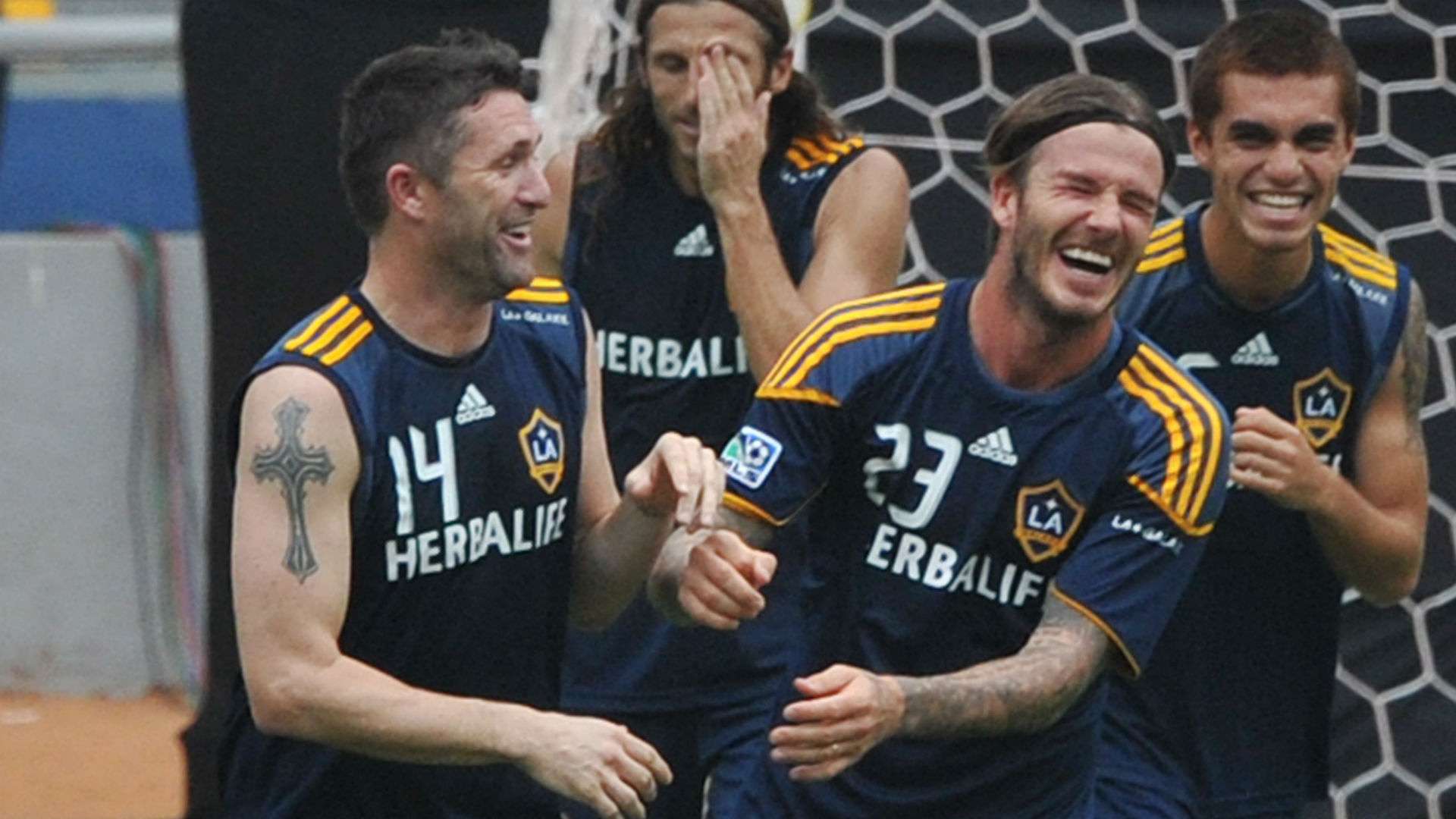 Robbie Keane David Beckham LA Galaxy 29112011