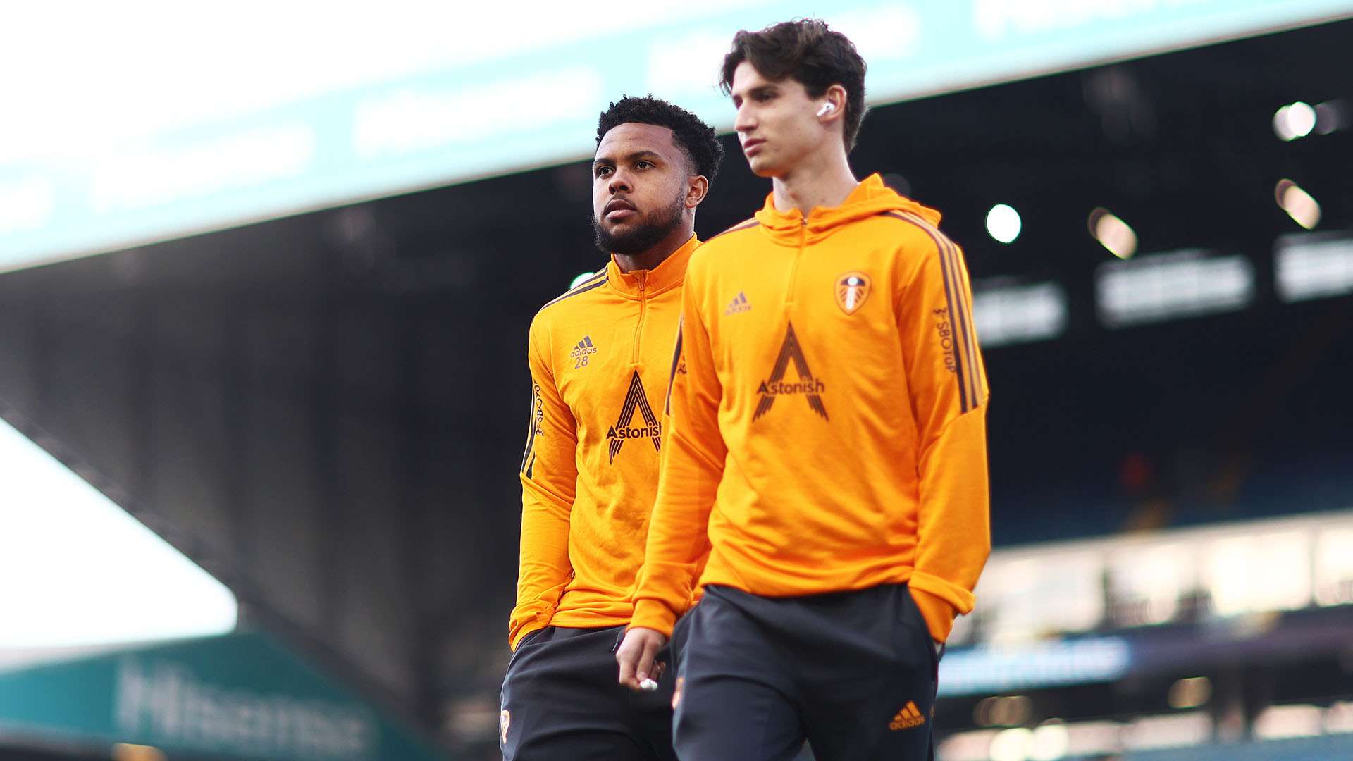 Weston McKennie Brendan Aaronson Leeds Liverpool pre-match 2022-23