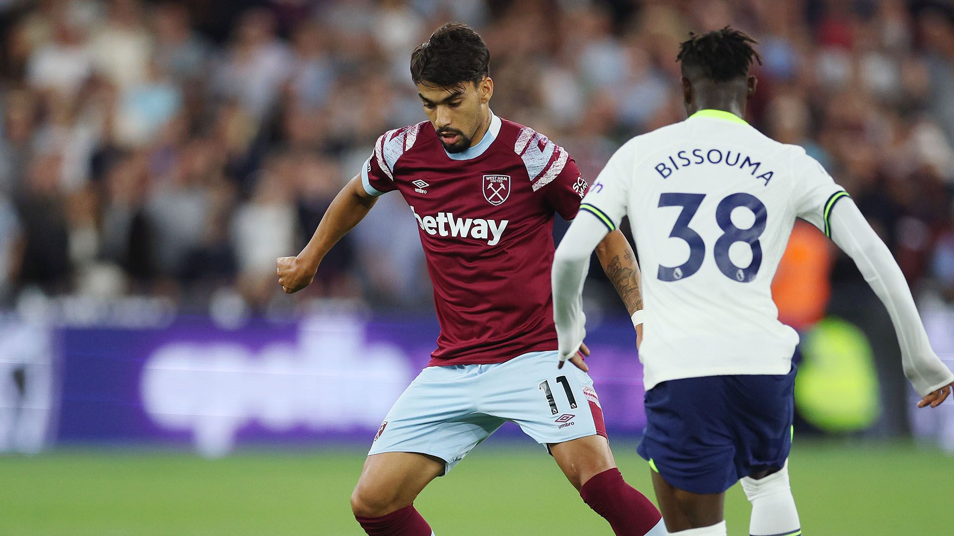 Lucas Paquetá,Yves Bissouma, West Ham v Tottenham, Premier League, 31082022