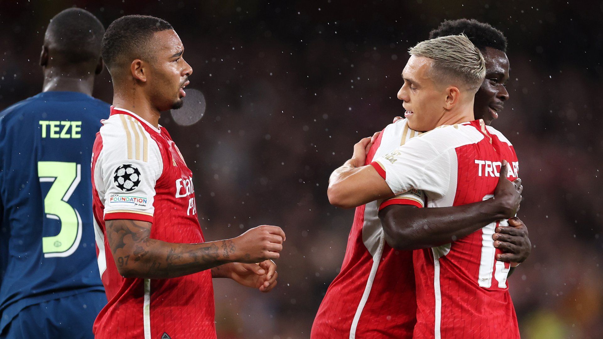 Gabriel Jesus Bukayo Saka Leandro Trossard Arsenal PSV 2023-24