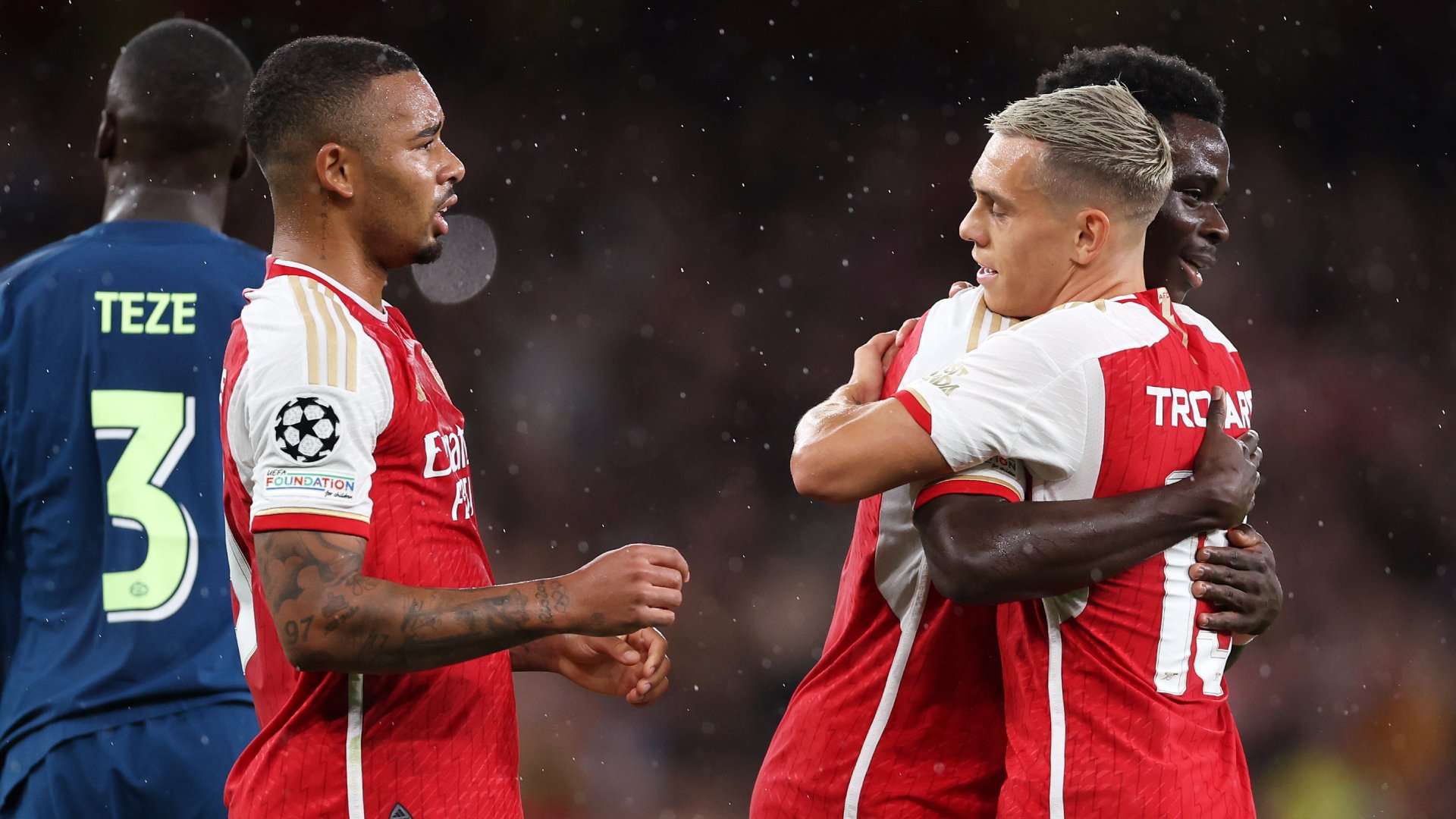 Gabriel Jesus Bukayo Saka Leandro Trossard Arsenal PSV 2023-24