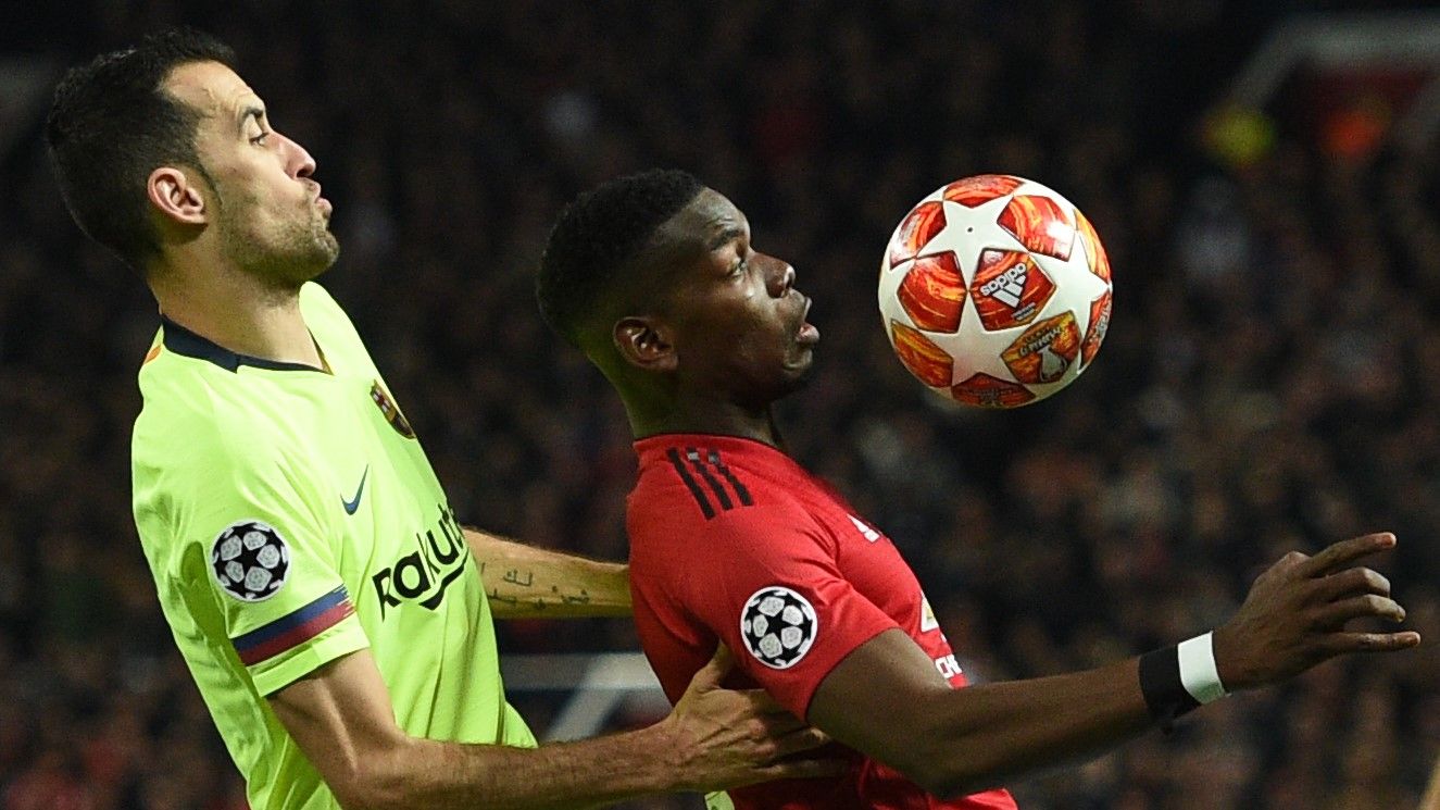 Sergio Busquets Paul Pogba Manchester United Barcelona UCL 10042019