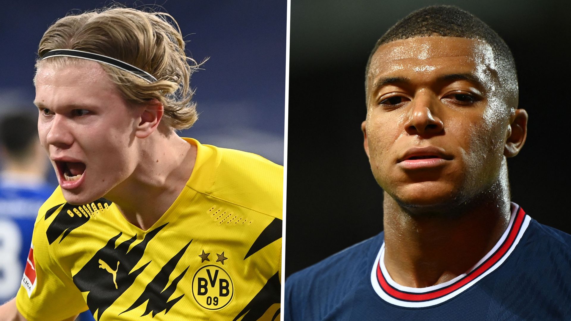 Erling Haaland, Kylian Mbappe GFX