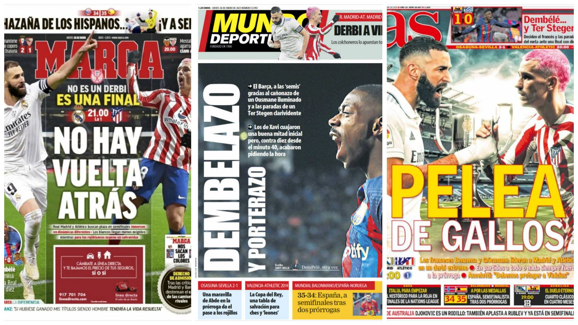 Portadas 26 de enero 2023