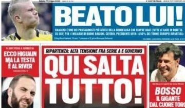 16 May newspapers embed only Tuttosport