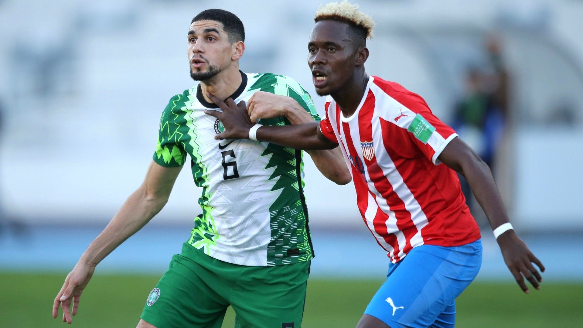 Sampson Dweh, Leon Balogun, Liberia vs Nigeria 