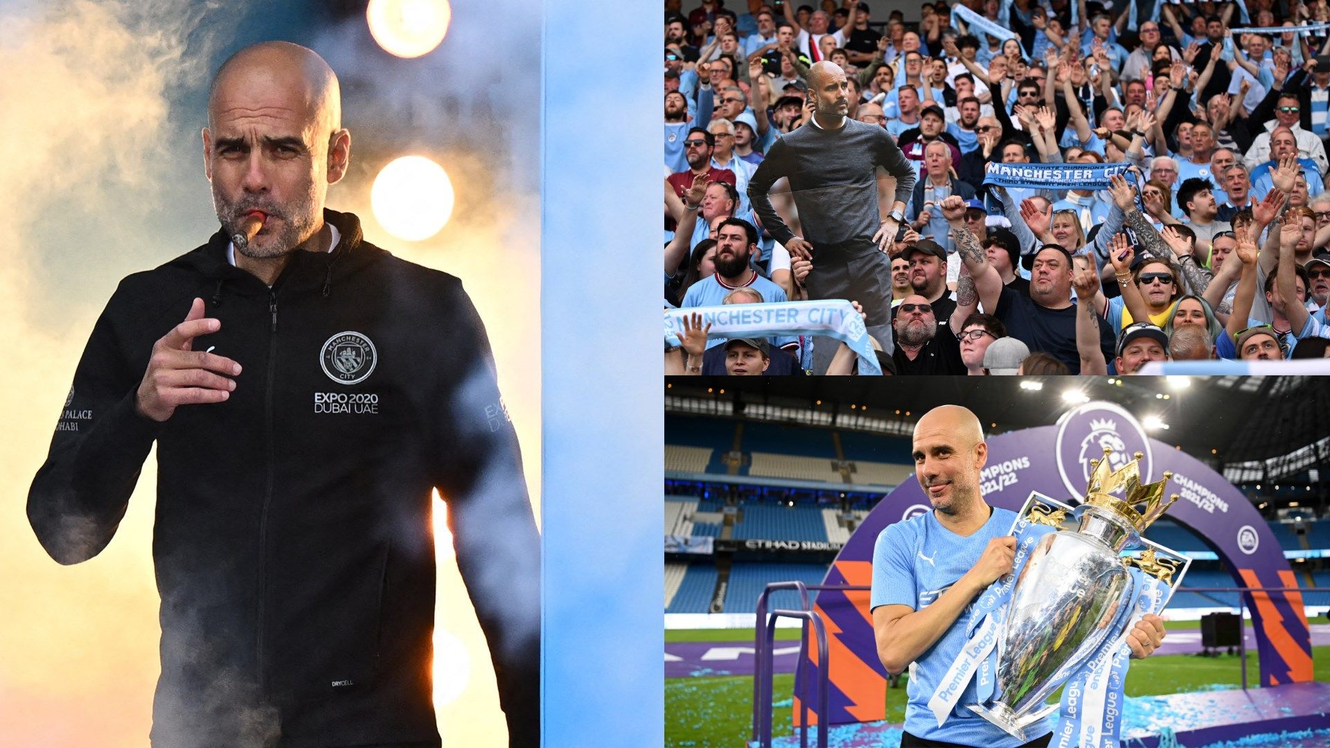 Pep Guardiola, Manchester City, Premier League Trophy GFX