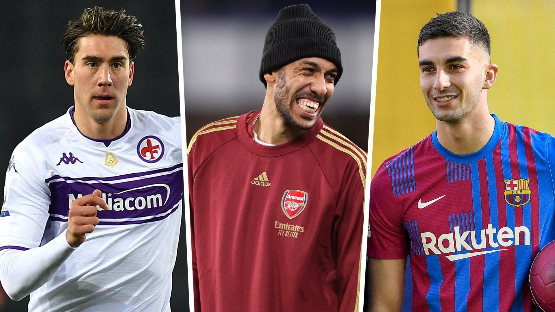 Dusan Vlahovic Pierre-Emerick Aubameyang Ferran Torres GFX