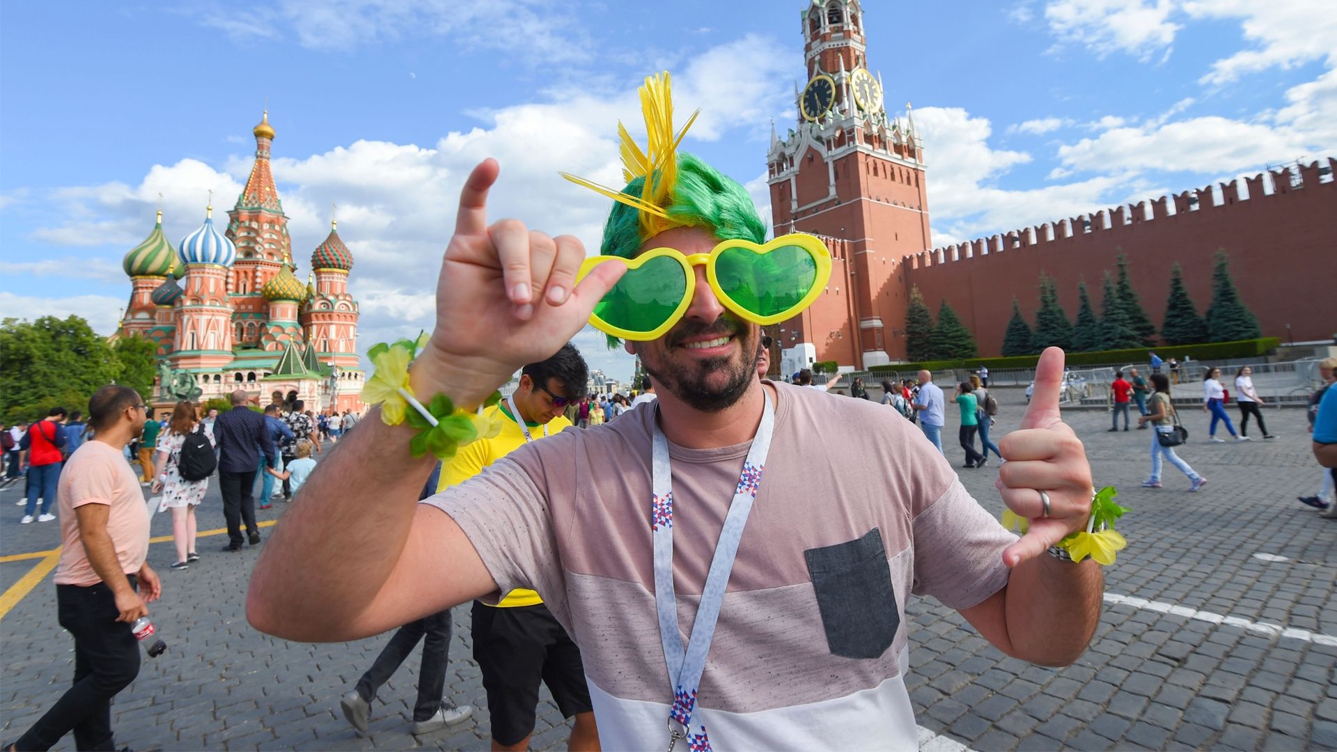 Torcedor brasileiro Praça Vermelha Copa do Mundo 22 06 18