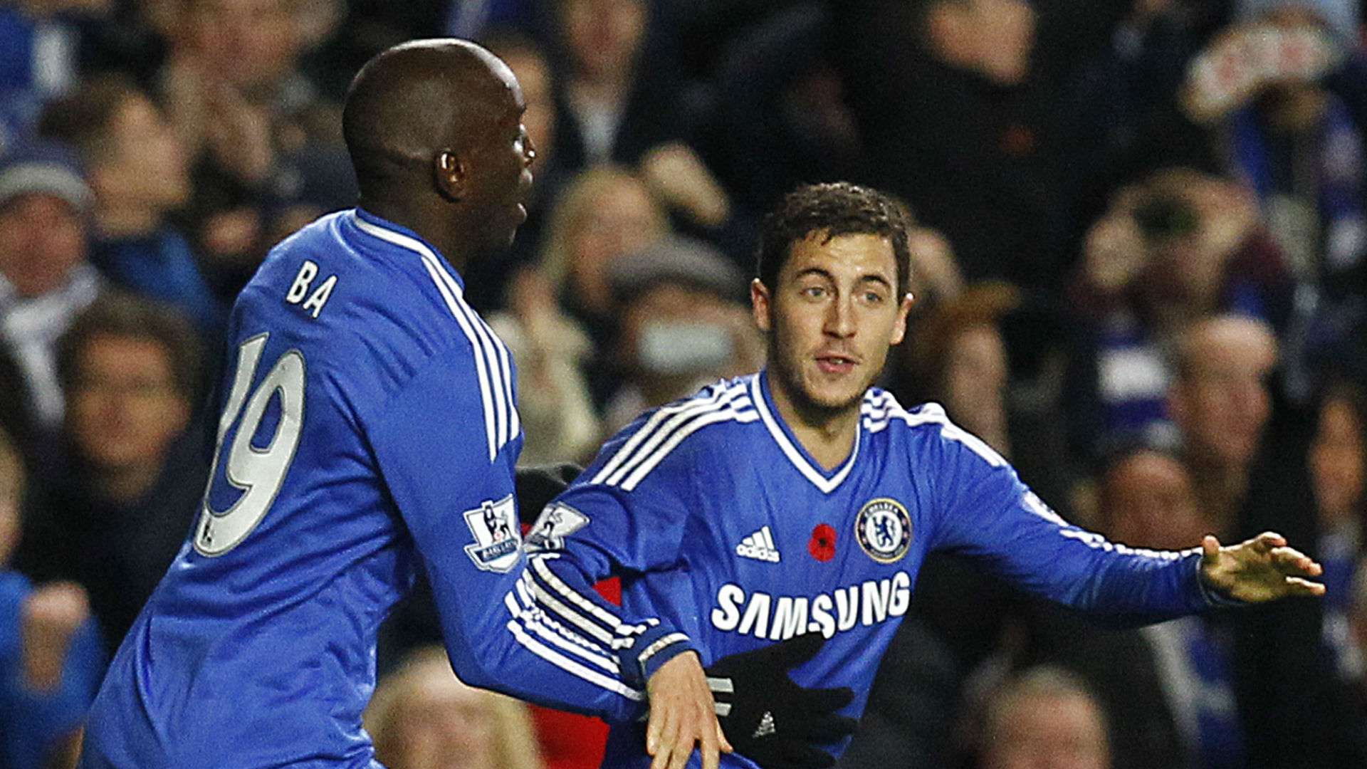 Demba Ba Eden Hazard Chelsea