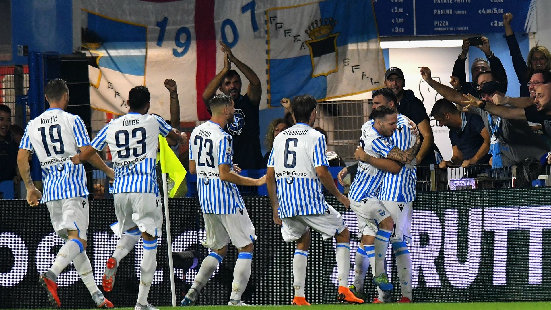 SPAL celebrating SPAL Atalanta Serie A