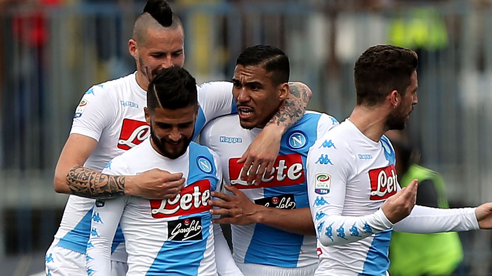Napoli celebrating Empoli Napoli Serie A