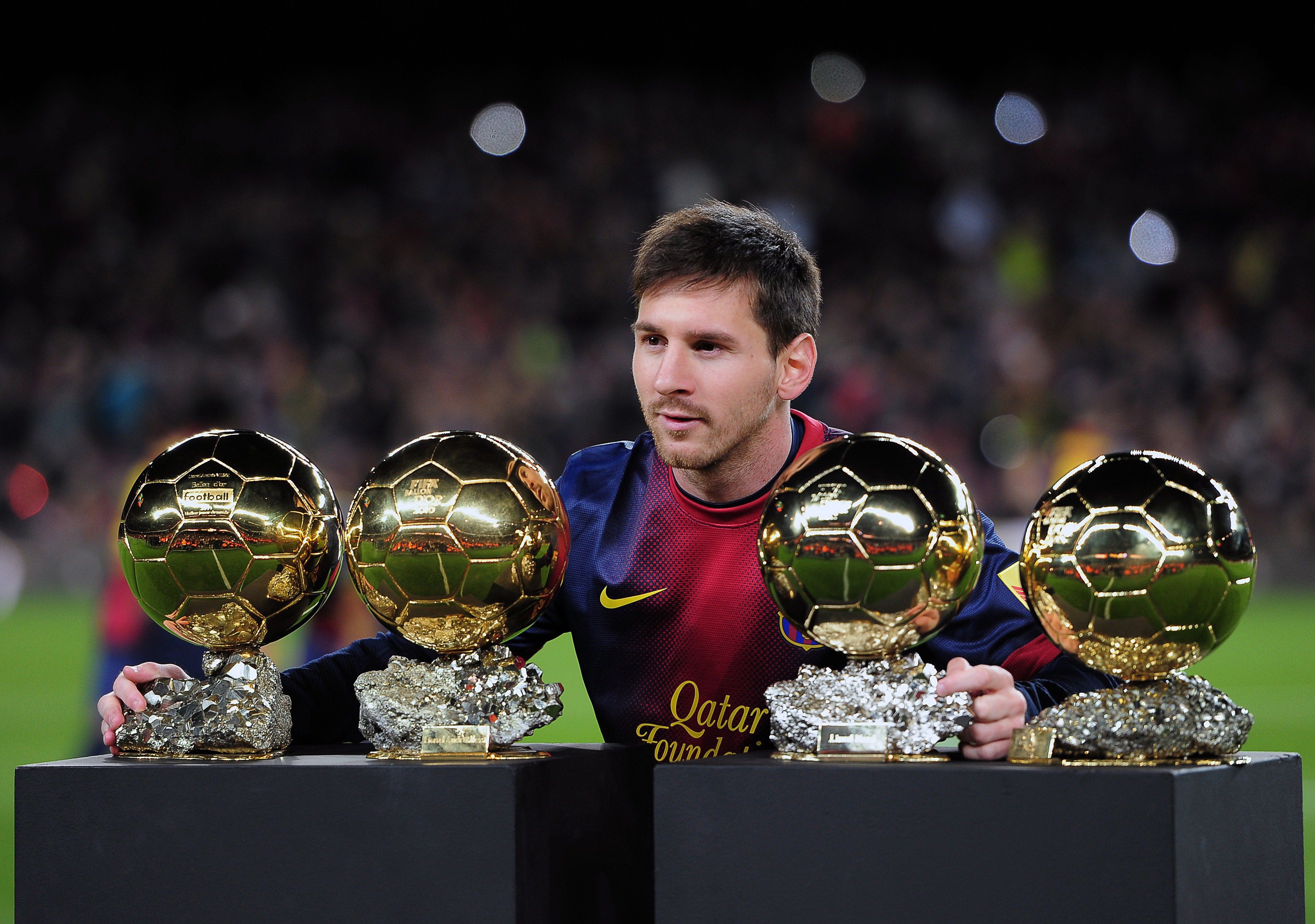 Messi, con sus primeros cuatro balones de oro