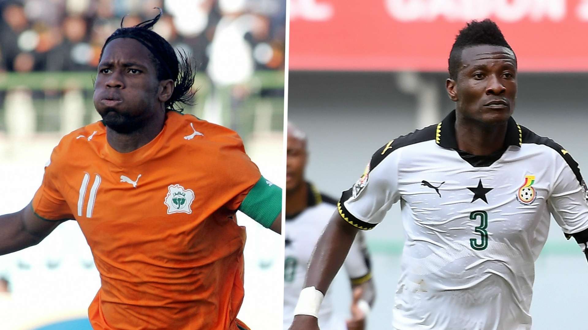 Asamoah Gyan, Didier Drogba