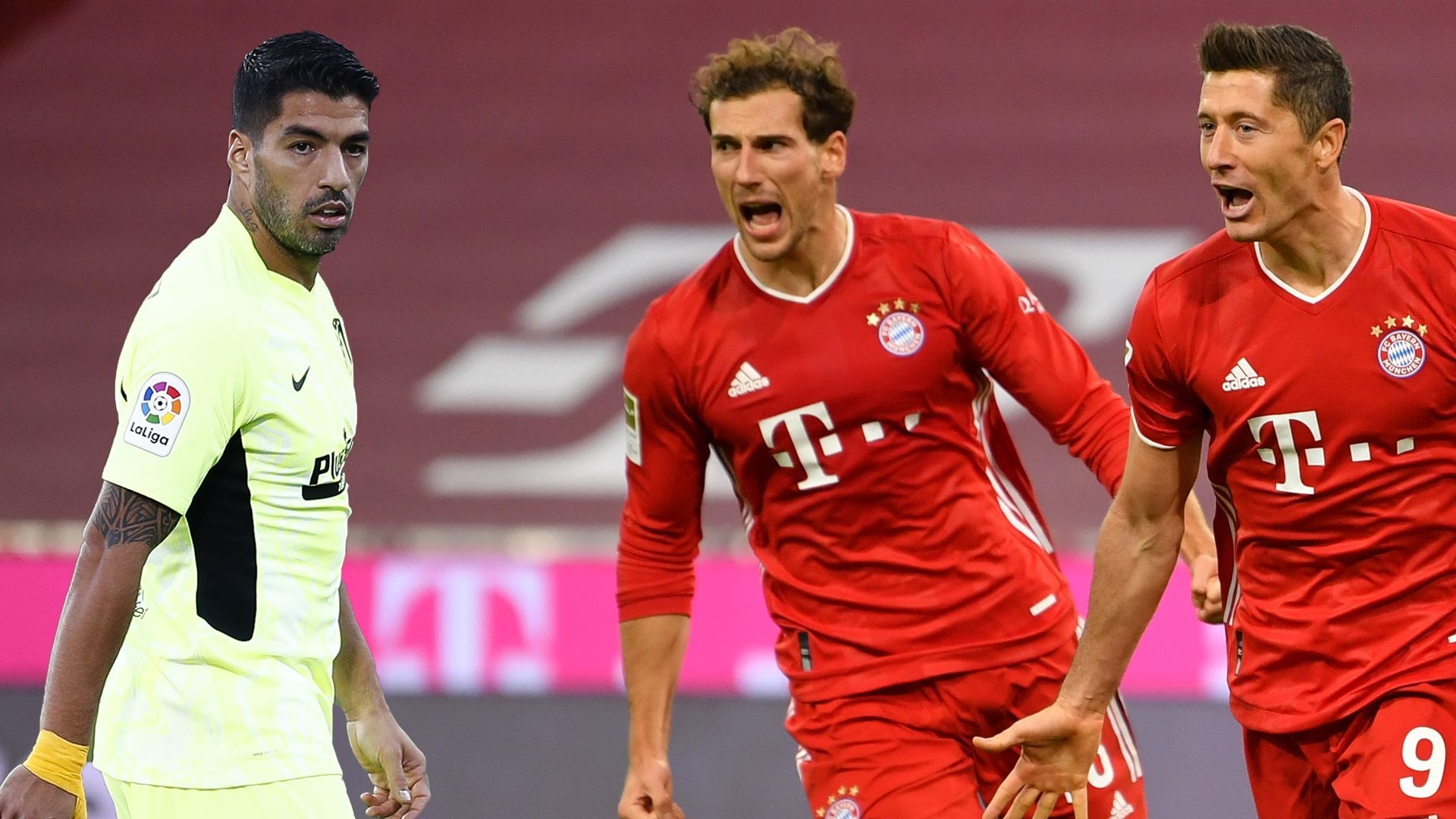 Luis Suárez (Atlético de Madrid), Goretzka y Lewandowski (Bayern)