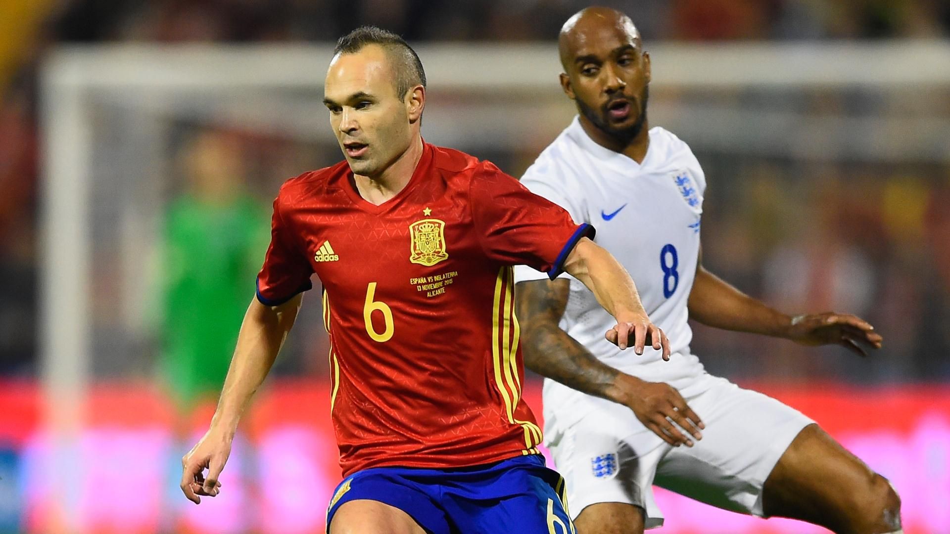 Andres Iniesta, Fabian Delph | Spain v England | November 2015 | Friendly