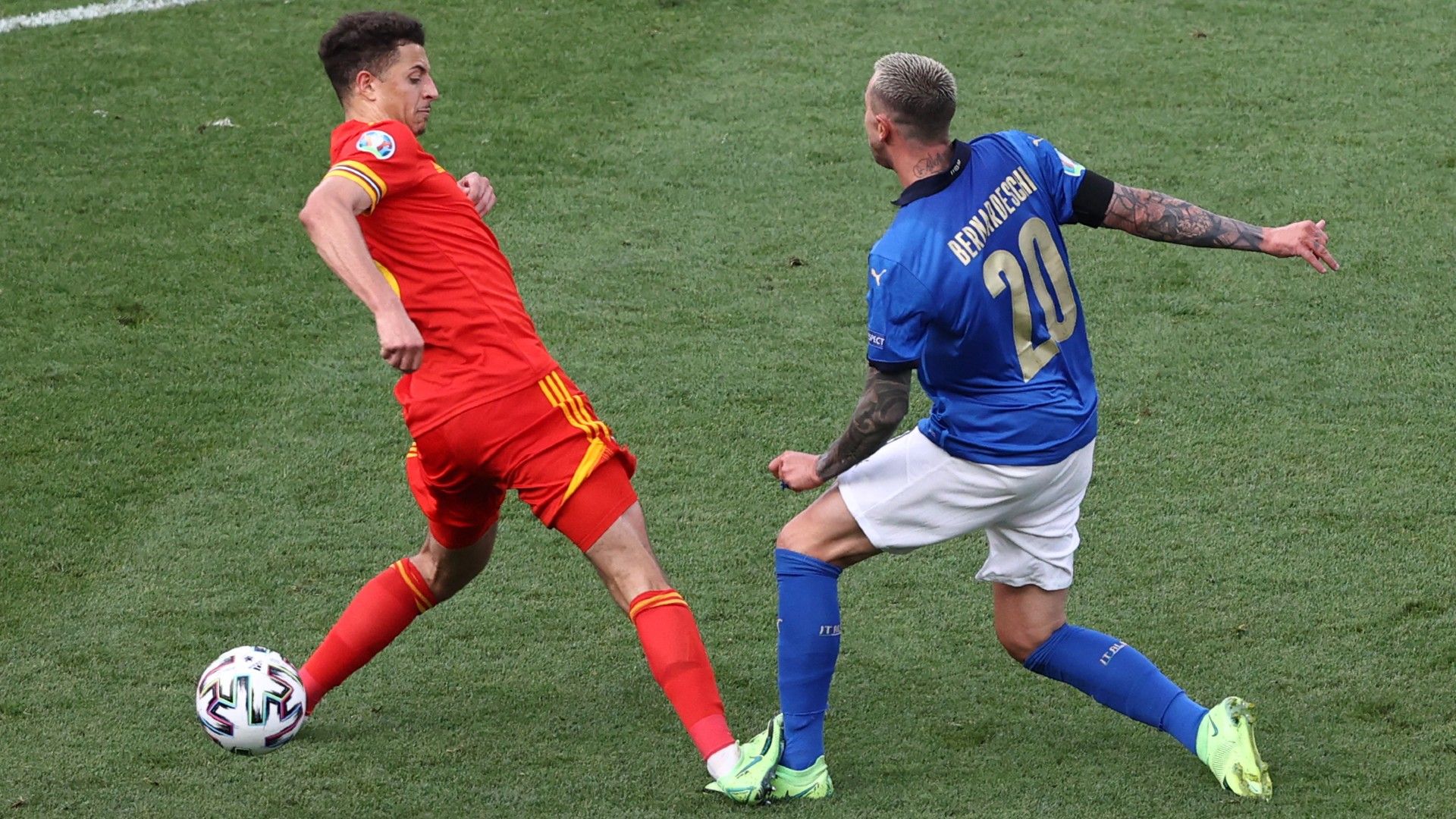 Ethan Ampadu Federico Bernardeschi Italy vs Wales Euro 2020