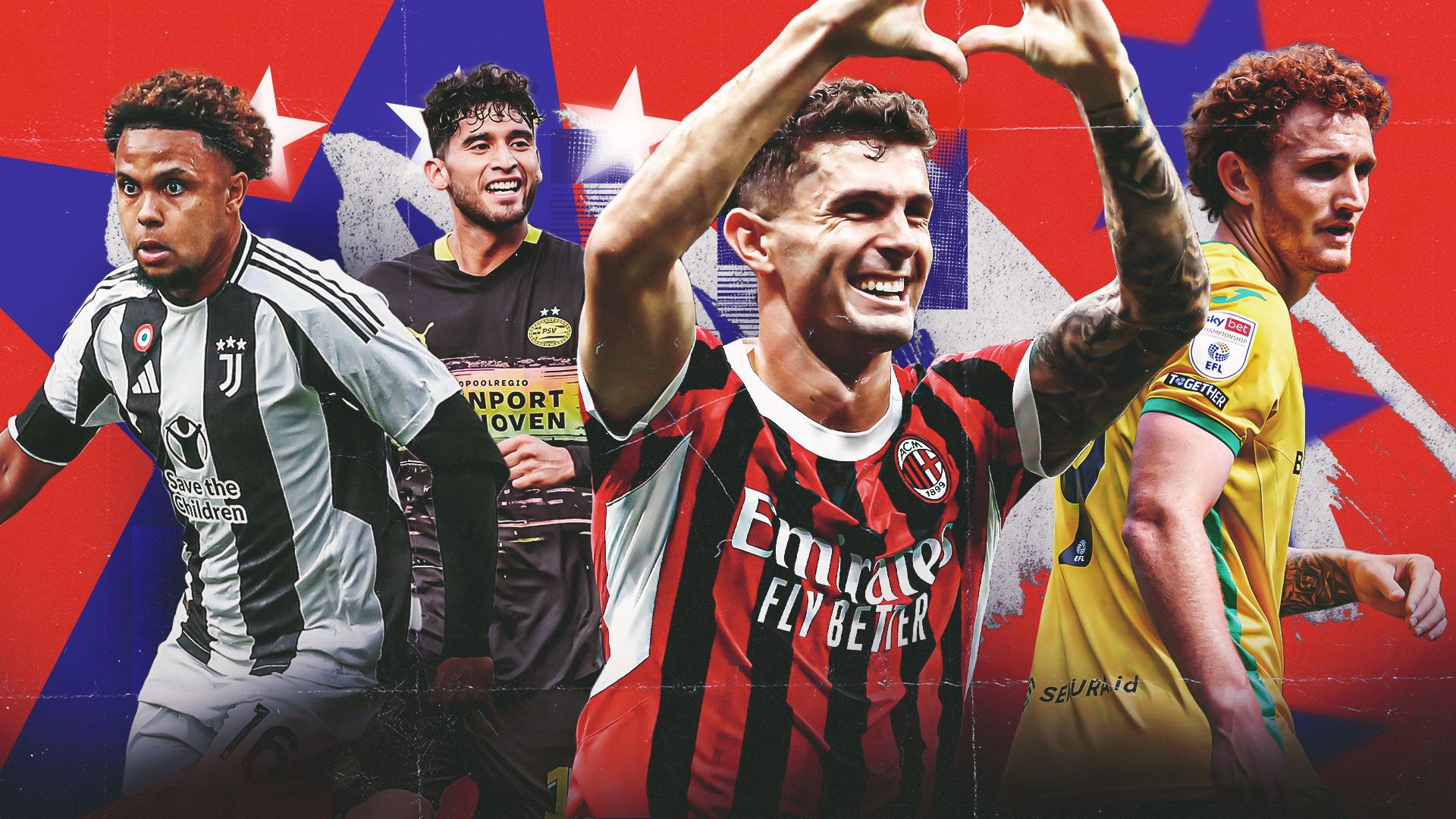 Pulisic, McKennie, Pepi, Sargent USMNT GFX