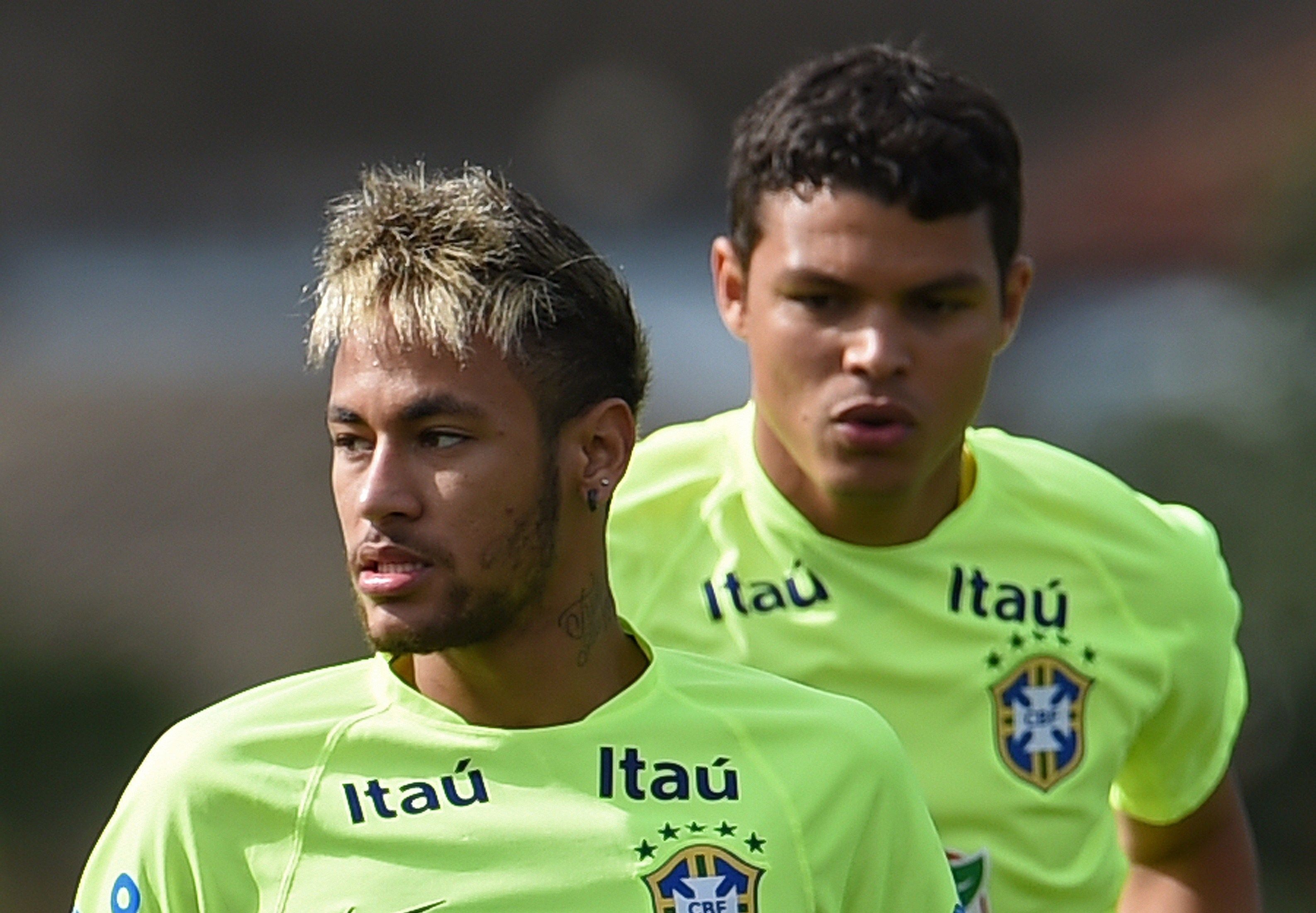 Neymar and Thiago Silva Brazil