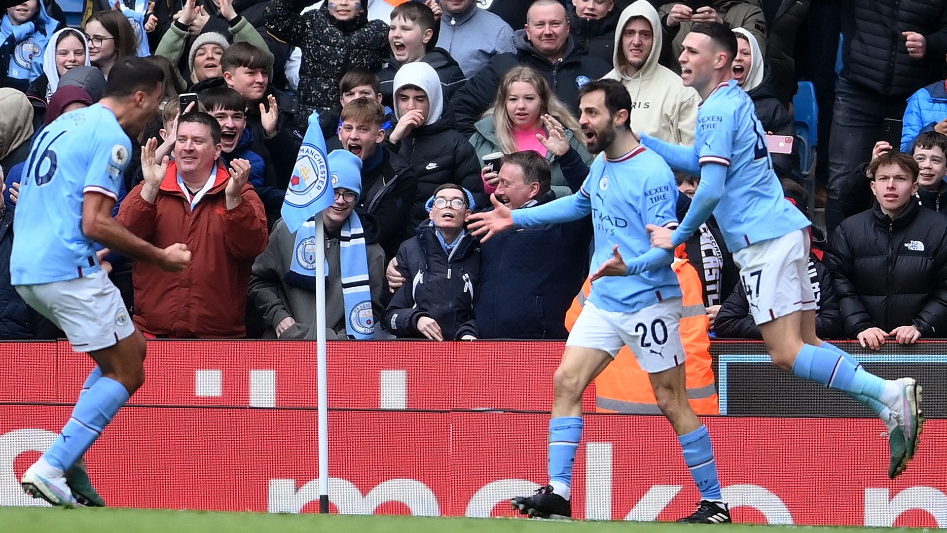 Bernardo Silva Phil Foden Rodri Manchester City Newcastle Premier League 2022-23