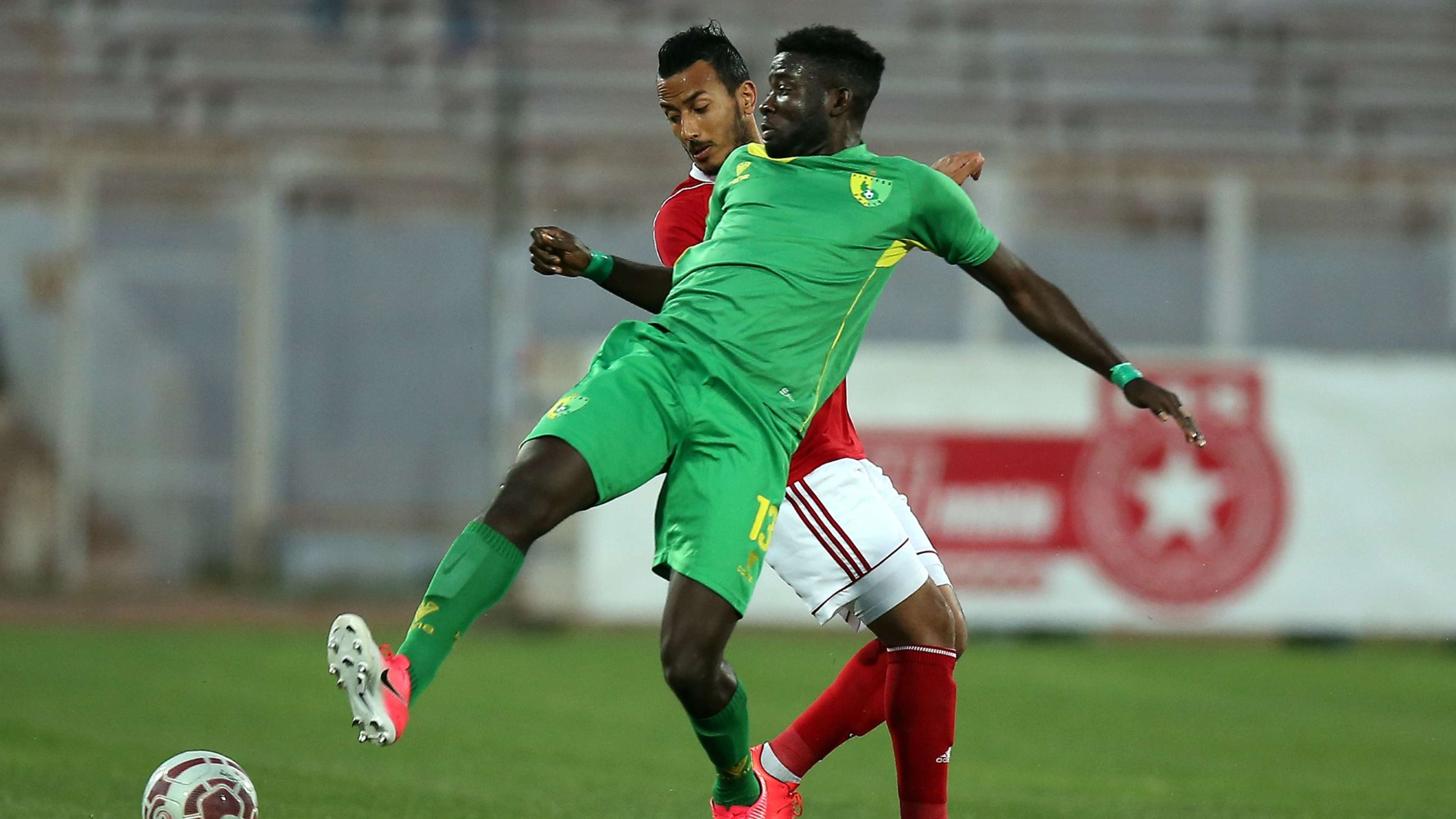Raphael Ayagwa of Plateau United vs. Etoile du Sahel's Hamza Lahmar