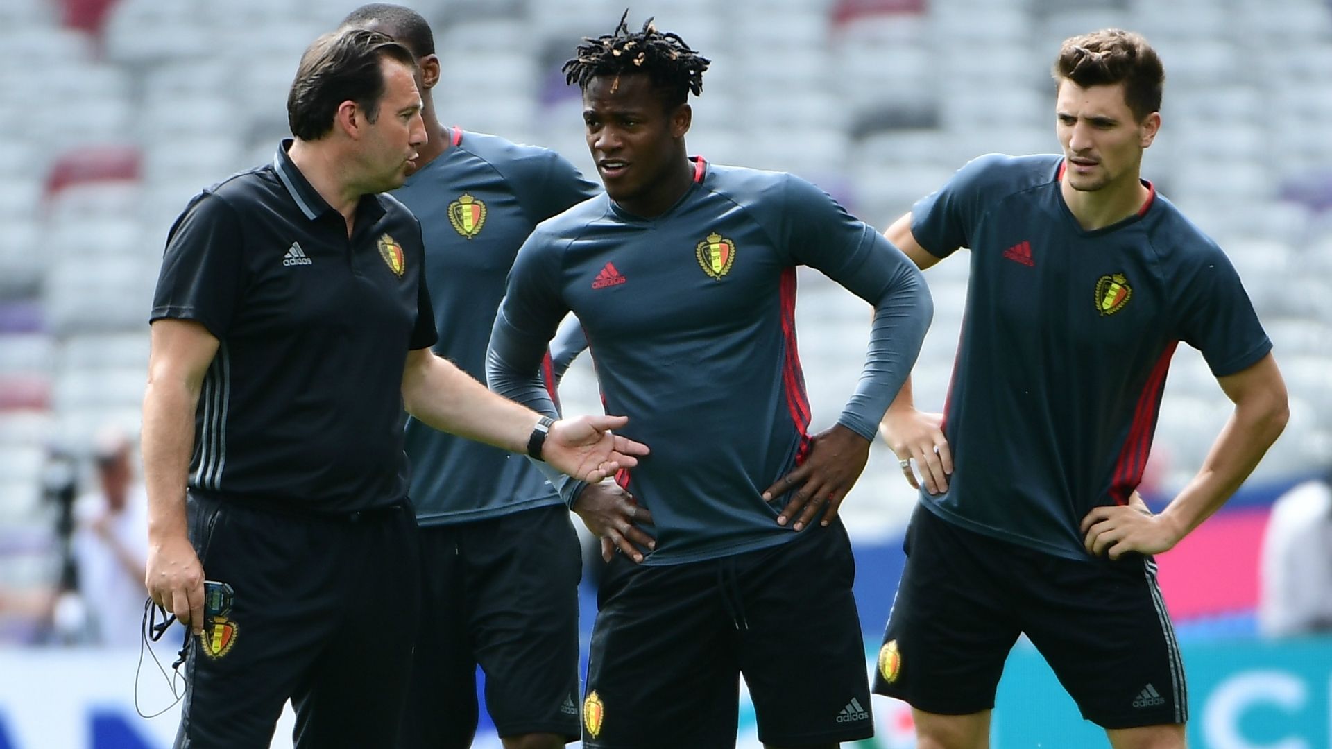 Marc Wilmots, Michy Batshuayi, Thomas Meunier, Belgium, 20160625