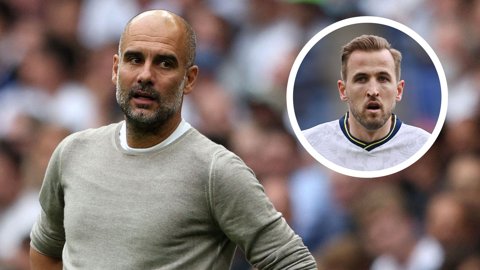 Pep Guardiola Harry Kane Man City Tottenham GFX