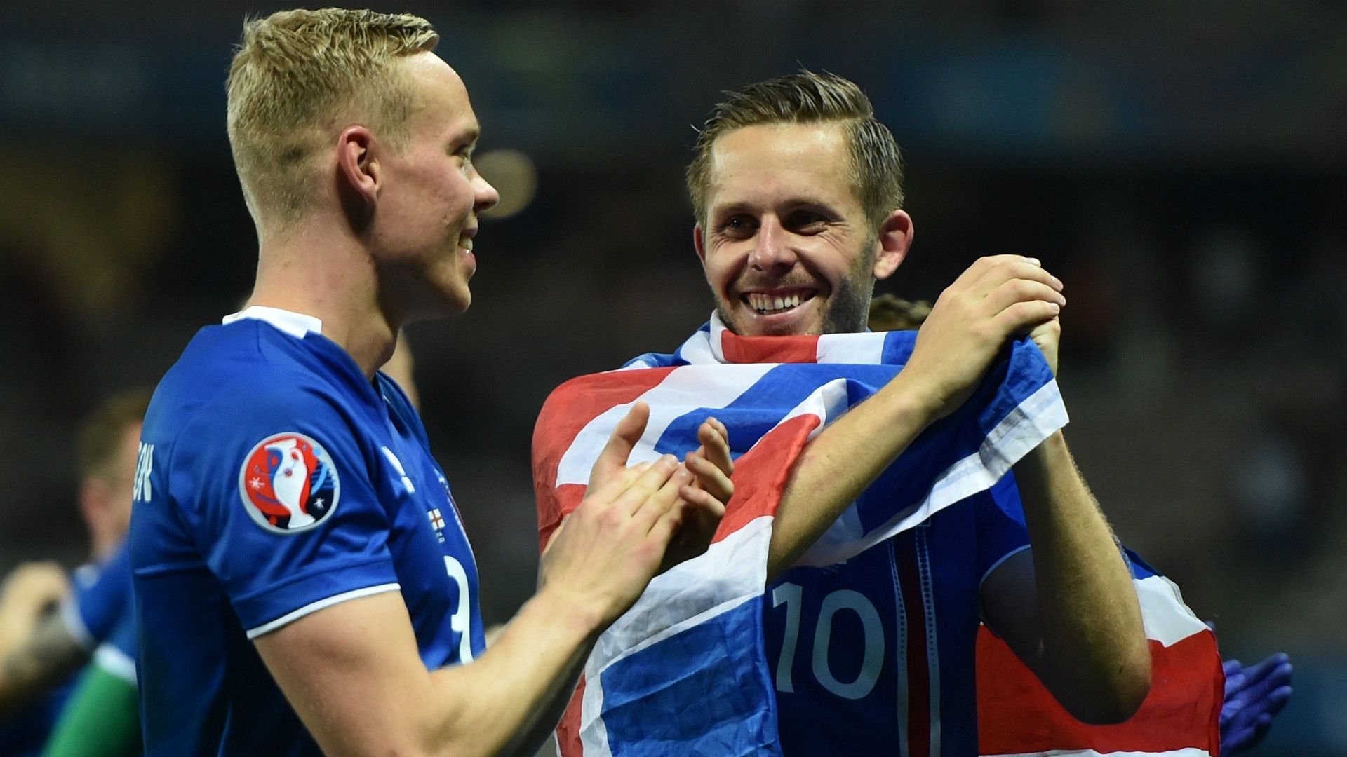 KOLBEINN SIGTHORSSON GYLFI SIGURDSSON ICELAND UEFA EURO 27062016