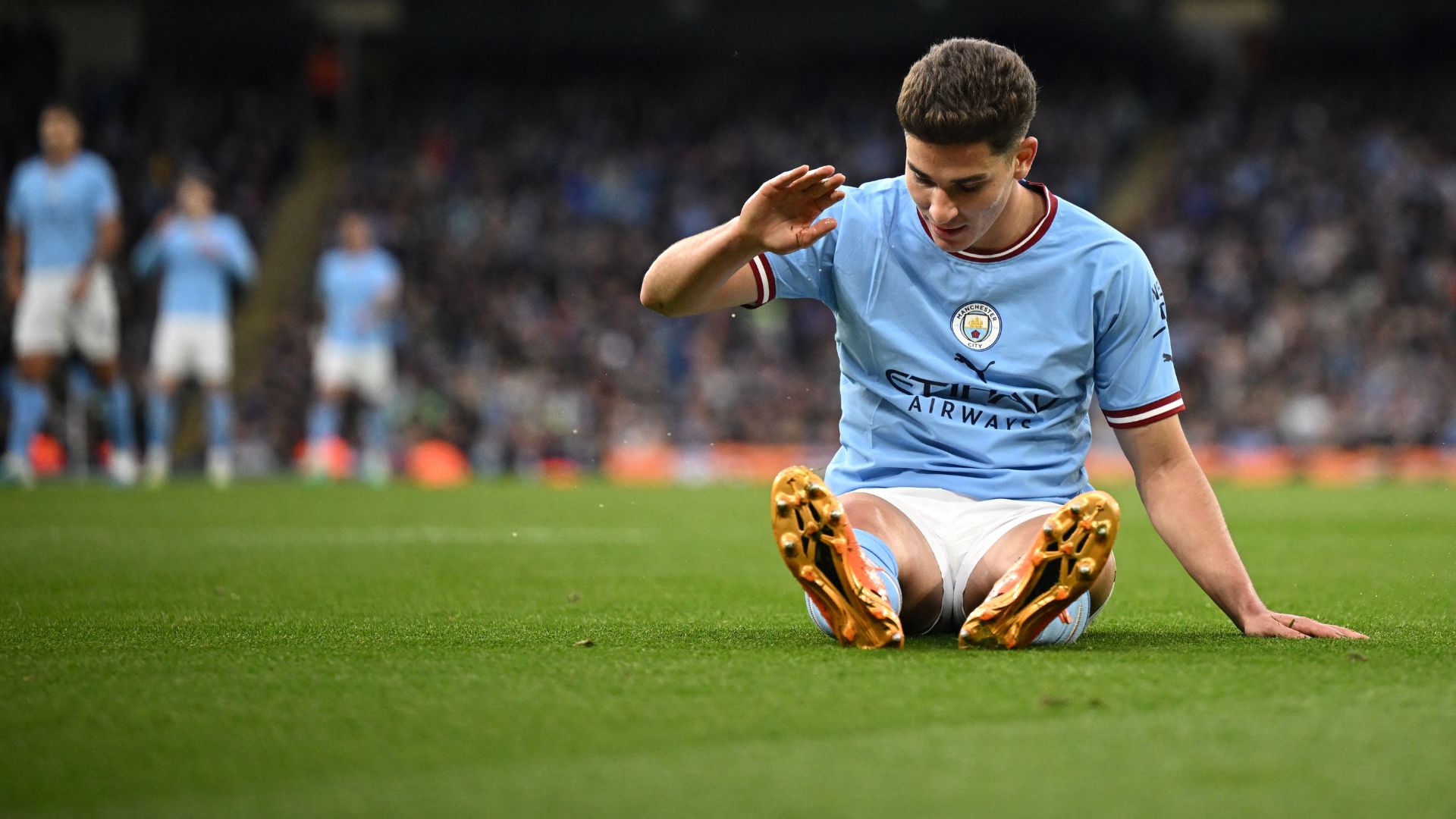 Julián Álvarez, con el City