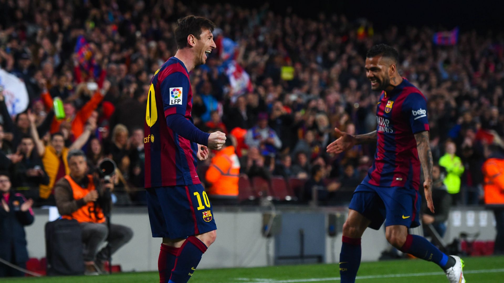 Lionel Messi Dani Alves Barcelona Almeria Liga BBVA 04082015