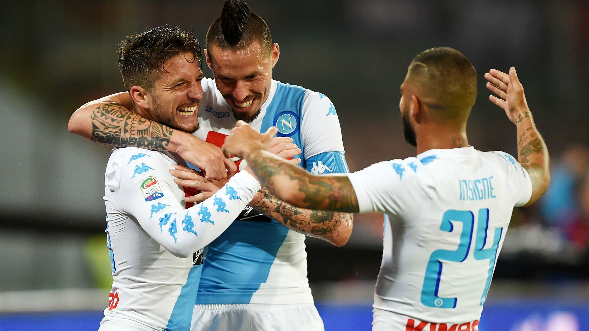 Napoli celebrating Serie A