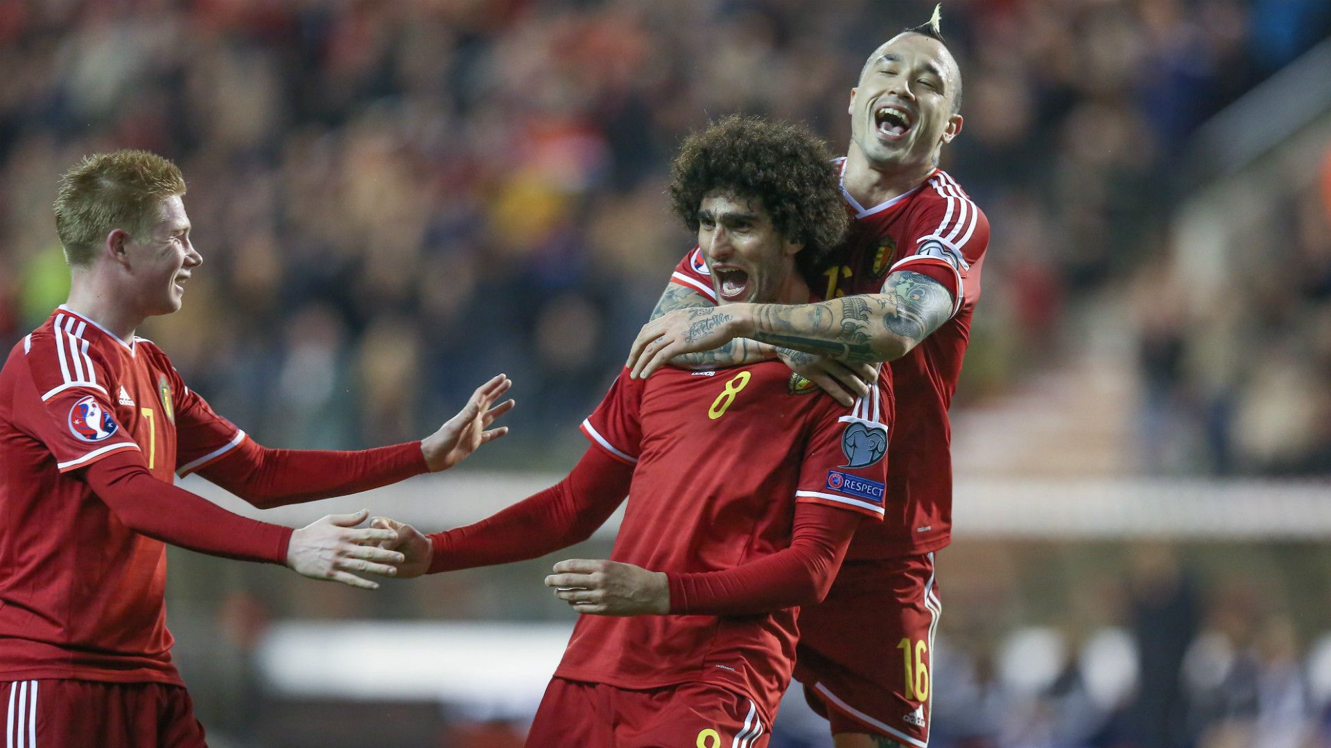 Kevin De Bruyne Marouane Fellaini Radja Nainggolan Belgium Cyprus 28032015