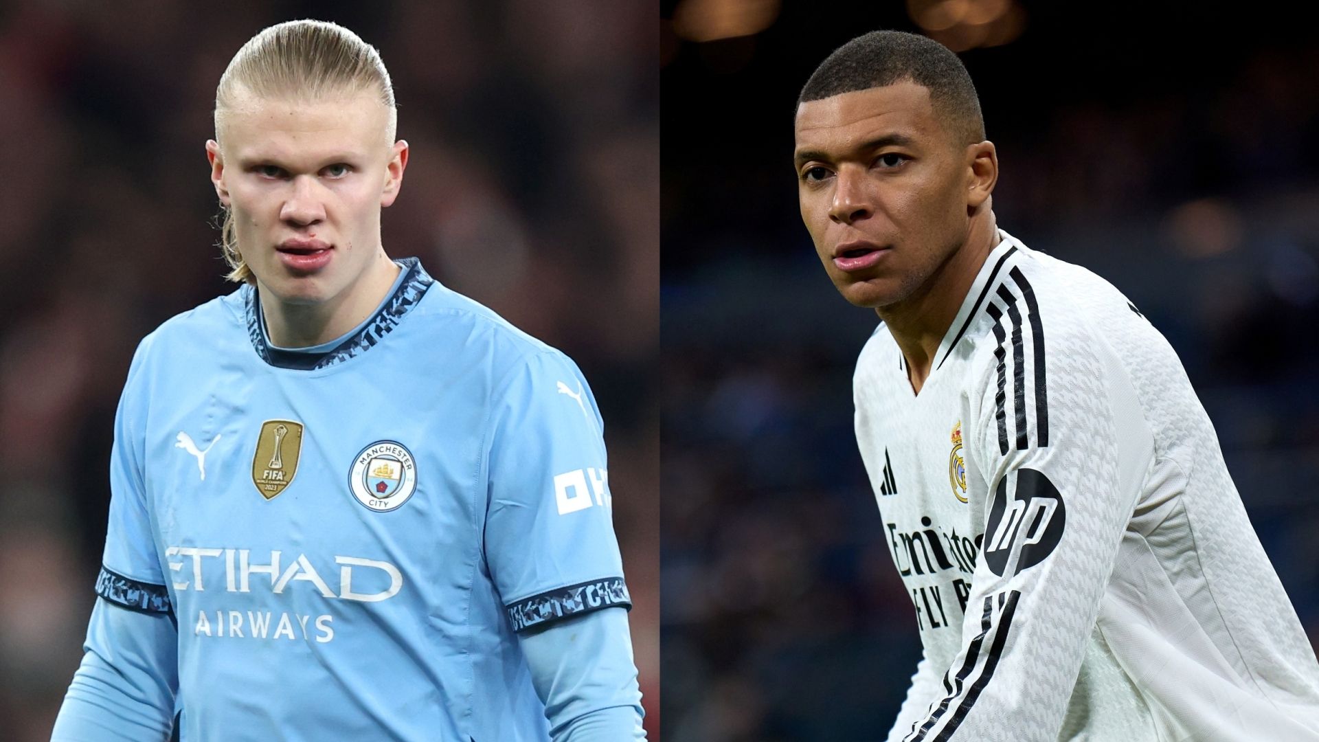 Erling Haaland Man City Kylian Mbappe Real Madrid
