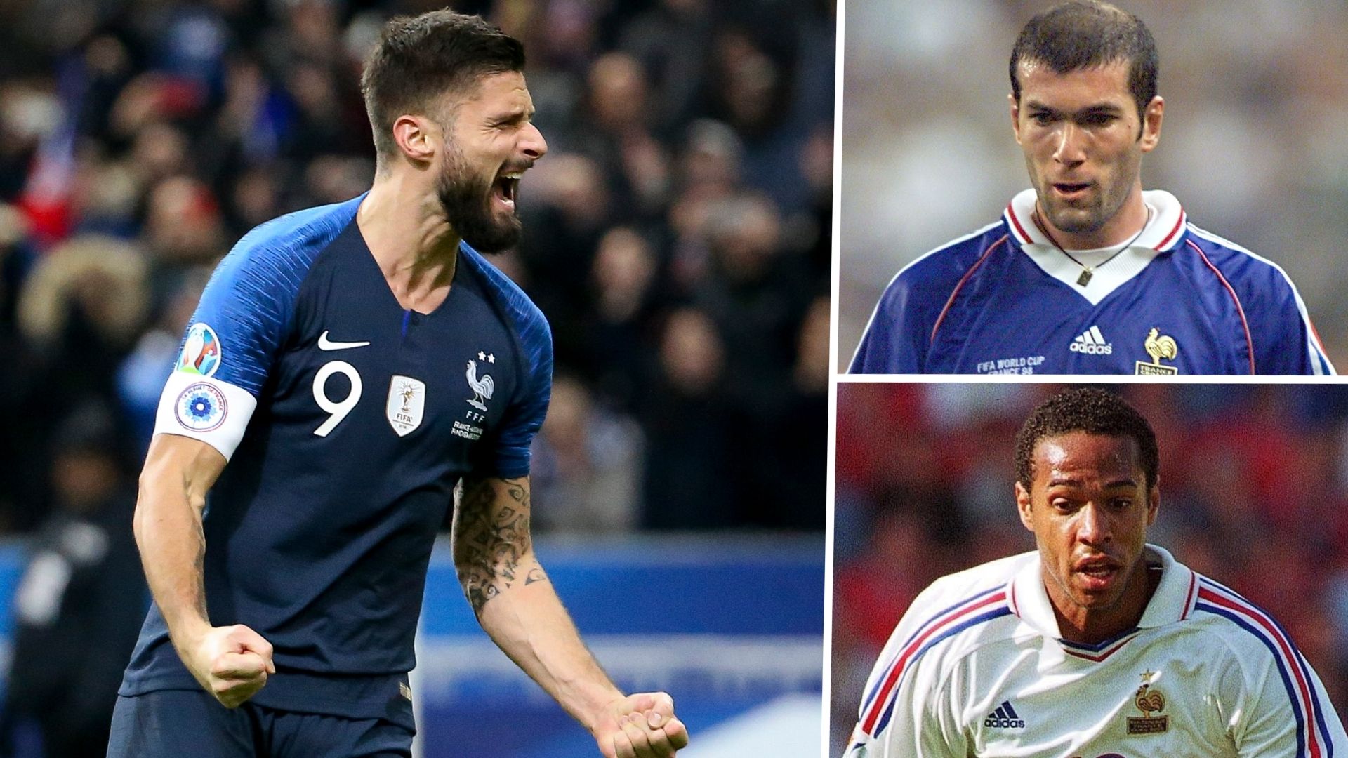 Olivier Giroud Zinedine Zidane Thierry Henry France GFX