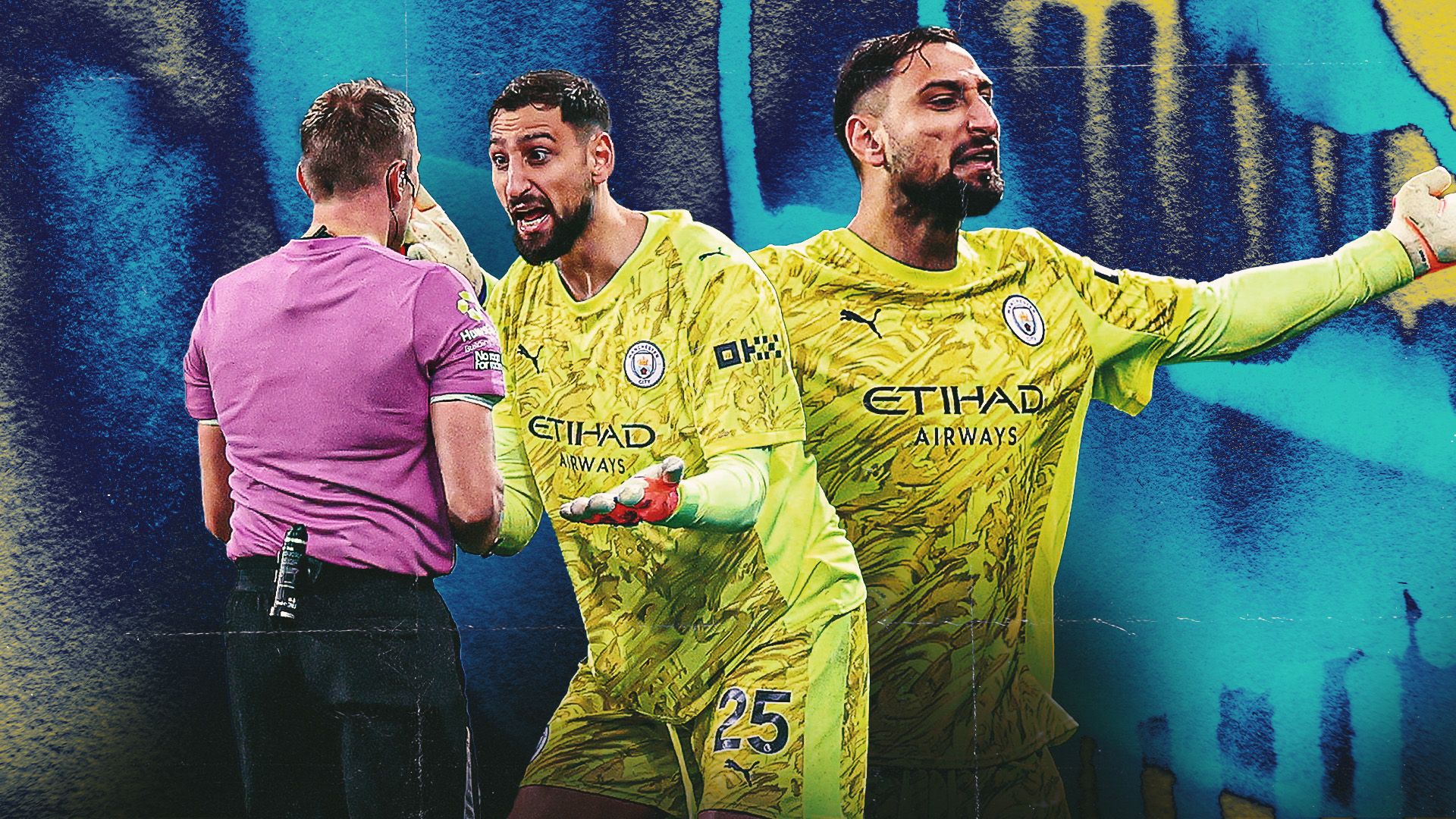 Donnarumma Man City complaining GFX