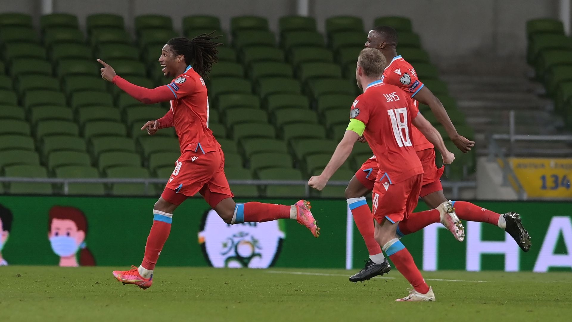 Ireland Luxembourg Gerson Rodrigues celebrating