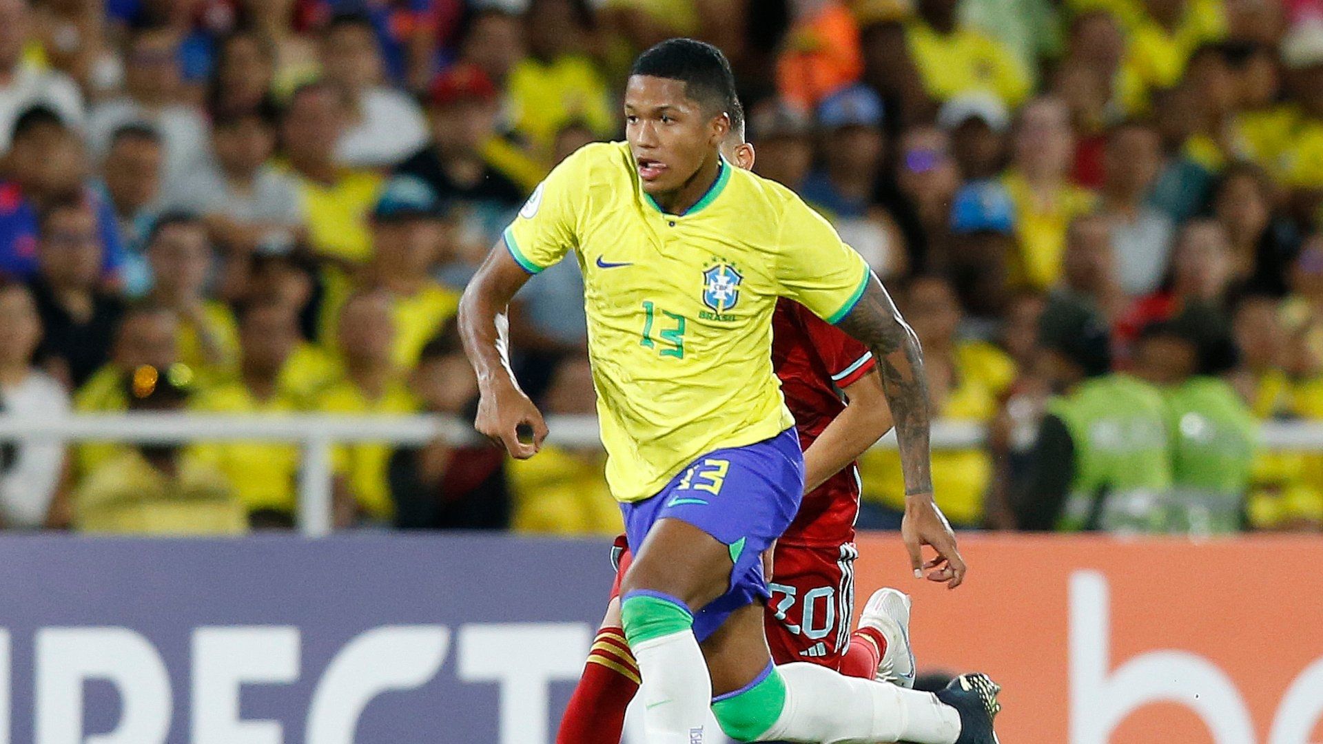 André Dominique, lateral da seleção brasileira sub-20, durante o Sul-Americano 2023