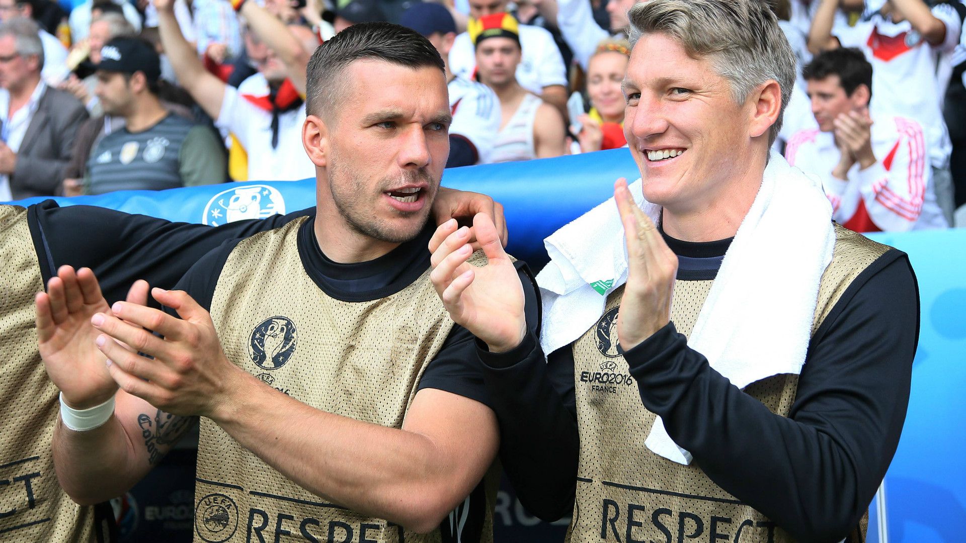 ONLY GERMANY Bastian Schweinsteiger Lukas Podolski Germany European Championship 26062016