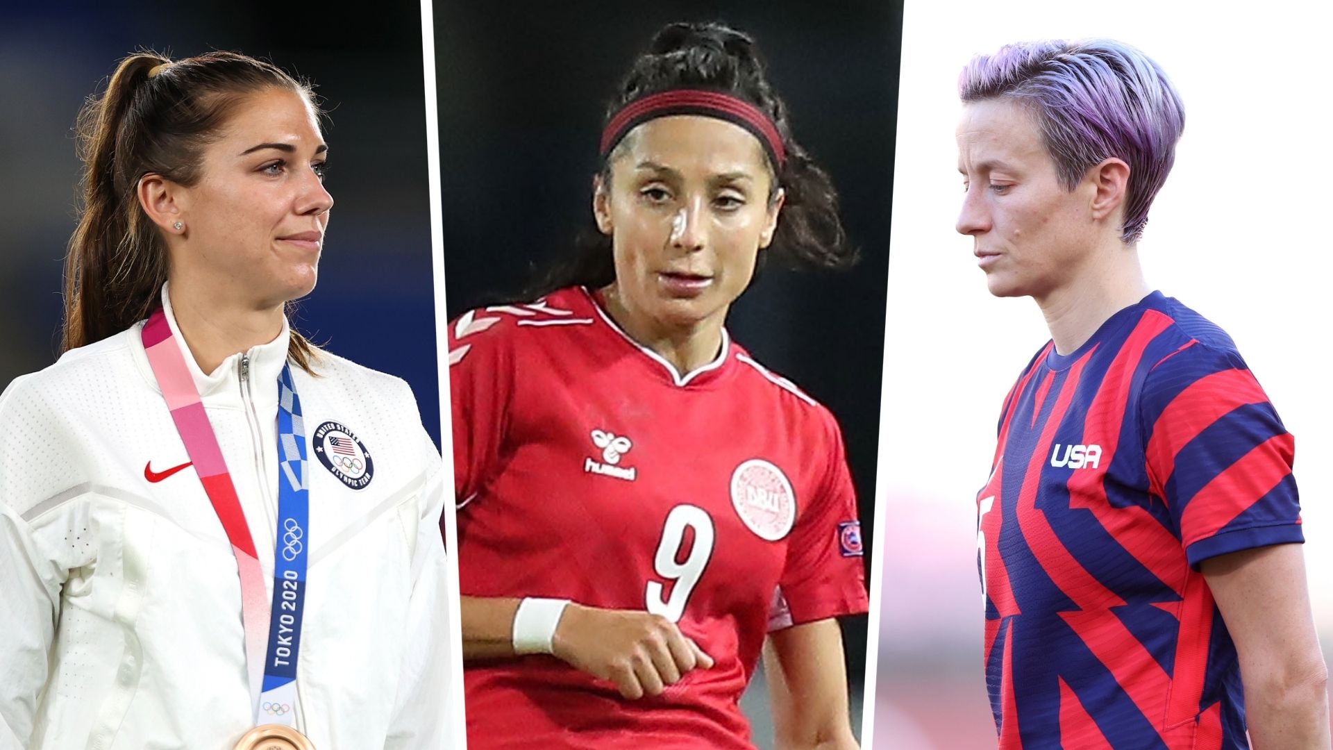 Alex Morgan Nadia Nadim Megan Rapinoe split